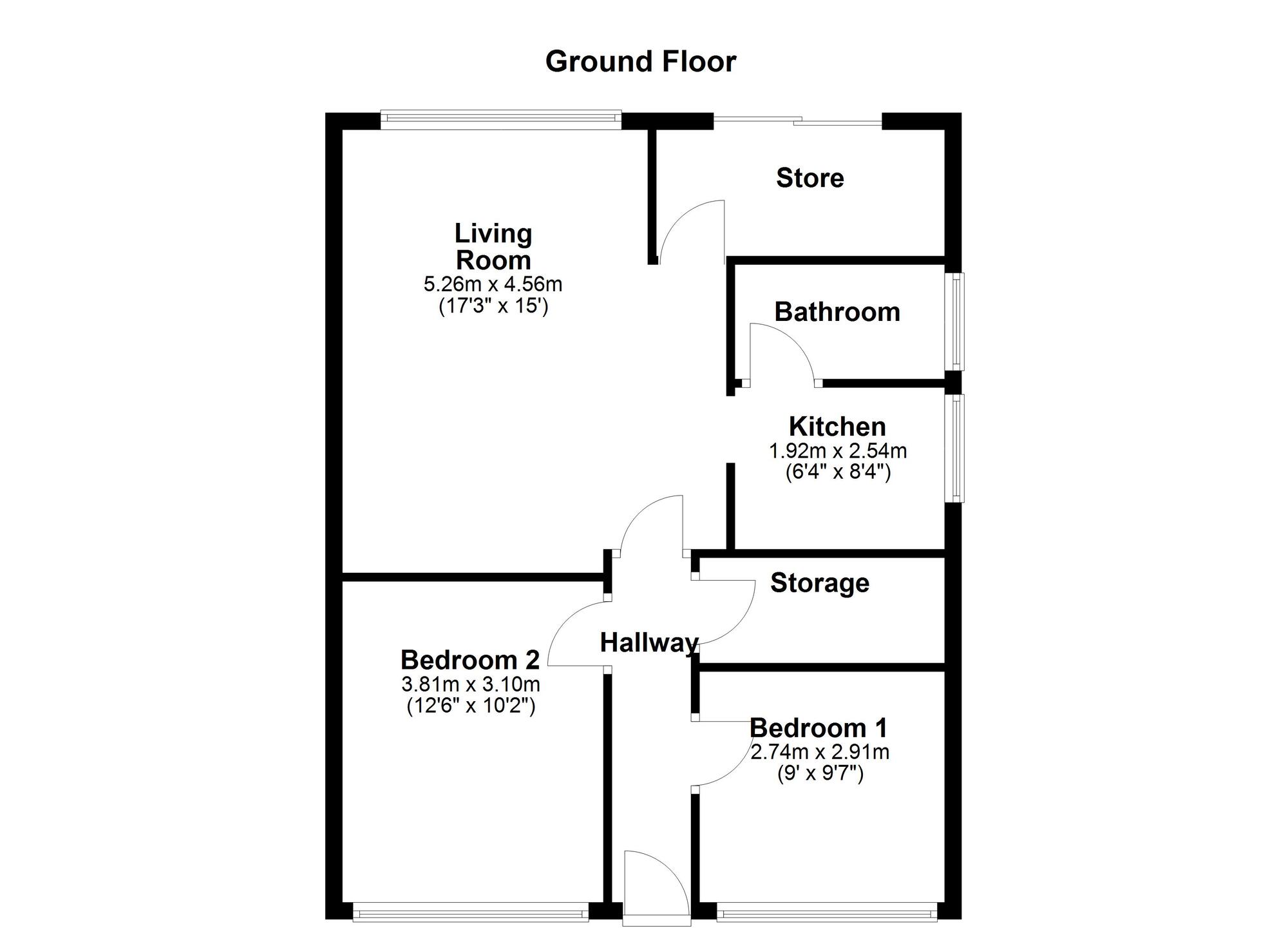 Floorplan of 2 bedroom  Flat for sale, Sydney Grove, Wallsend, Tyne and Wear, NE28