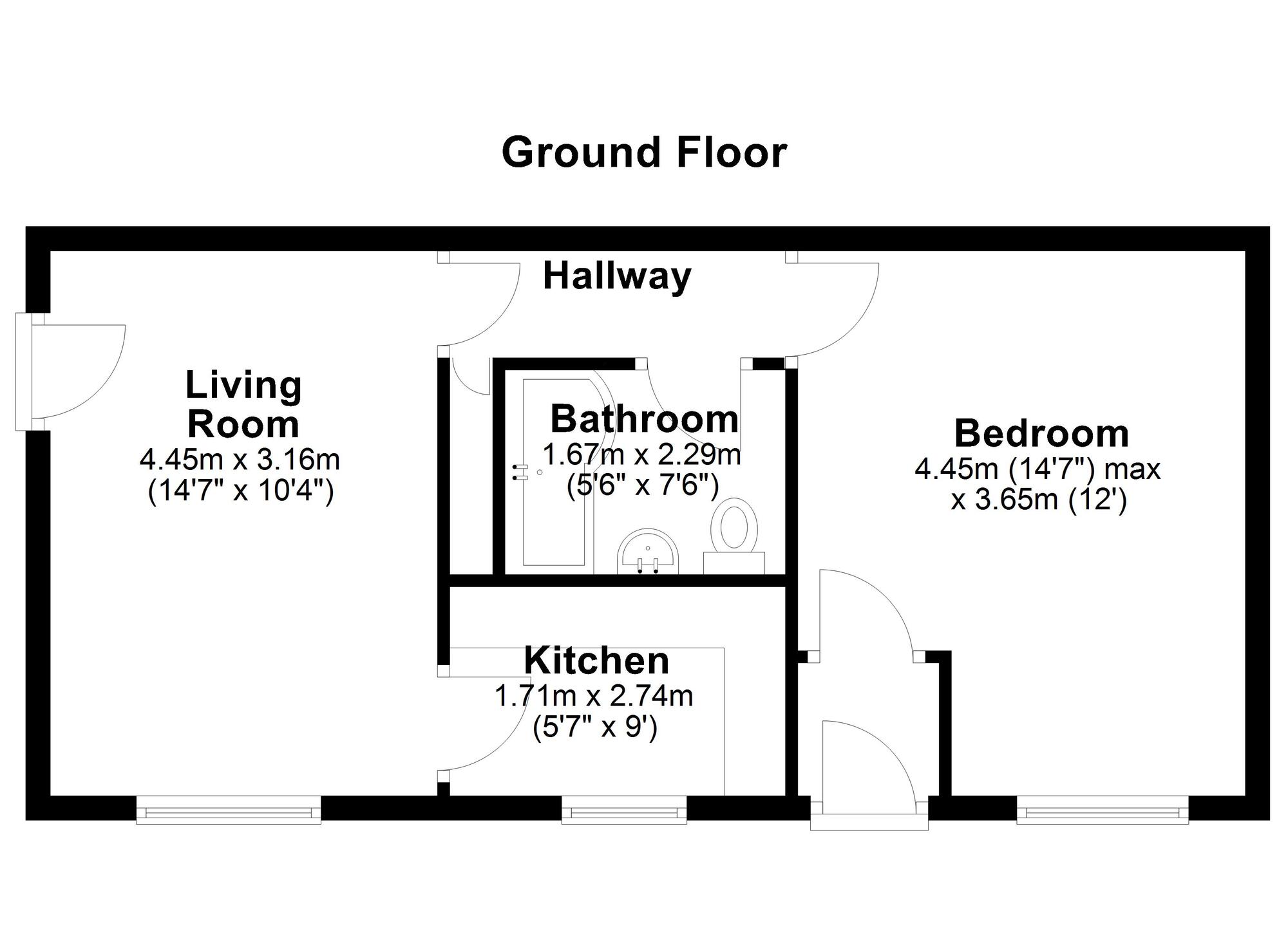 Floorplan of 1 bedroom  Flat for sale, Bellshill Close, Wallsend, Tyne and Wear, NE28
