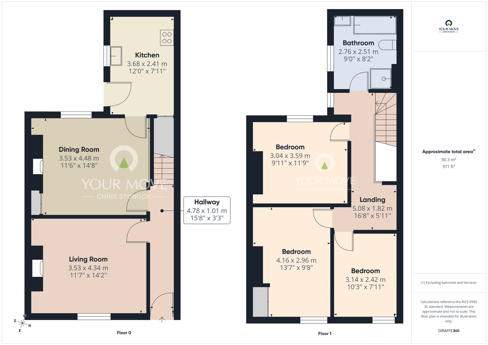 Floorplan of 3 bedroom Mid Terrace House to rent, Richardson Street, Newcastle upon Tyne, Tyne and Wear, NE6