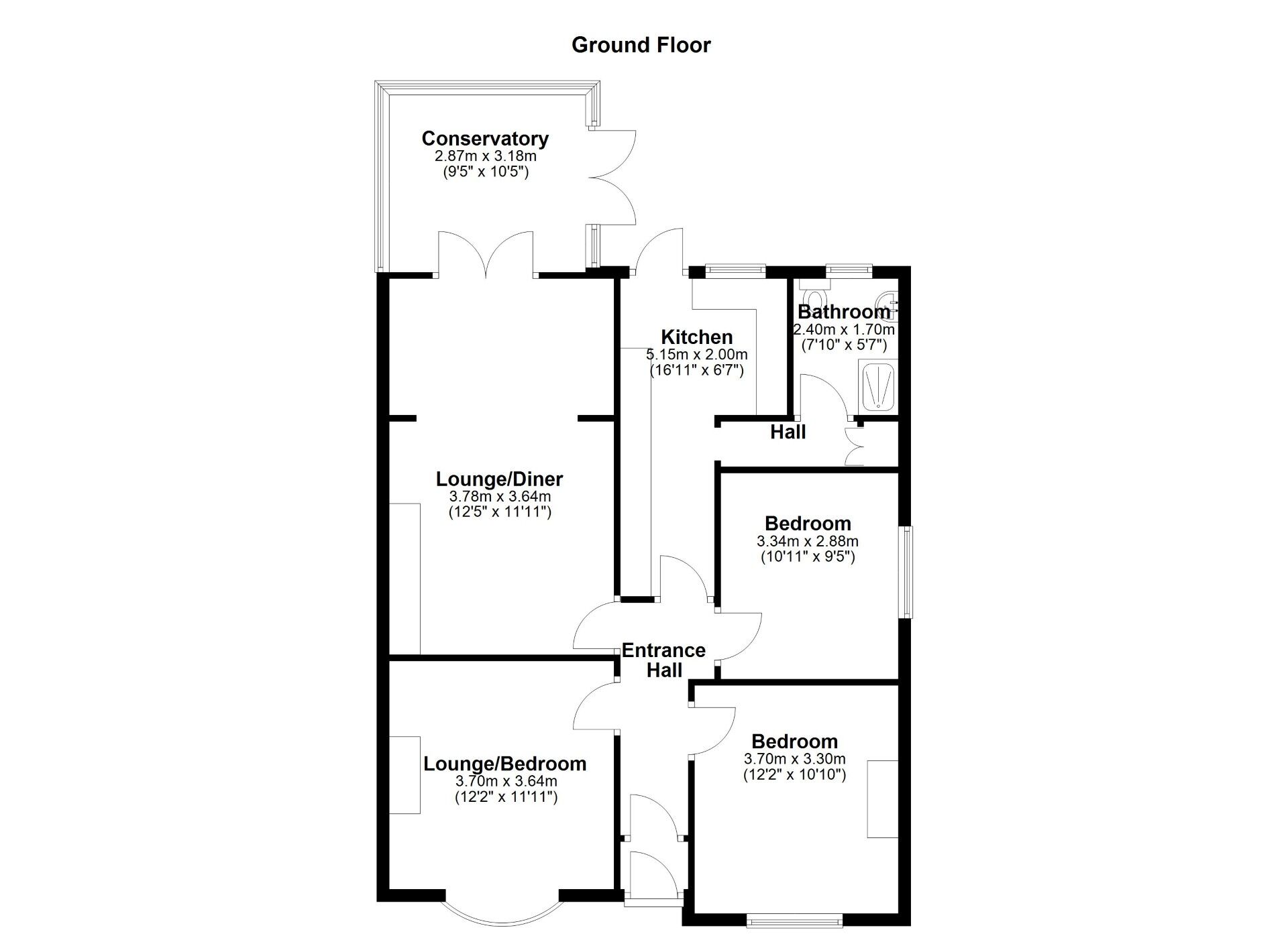 Floorplan of 3 bedroom Semi Detached Bungalow for sale, Murray Road, Wallsend, Tyne and Wear, NE28