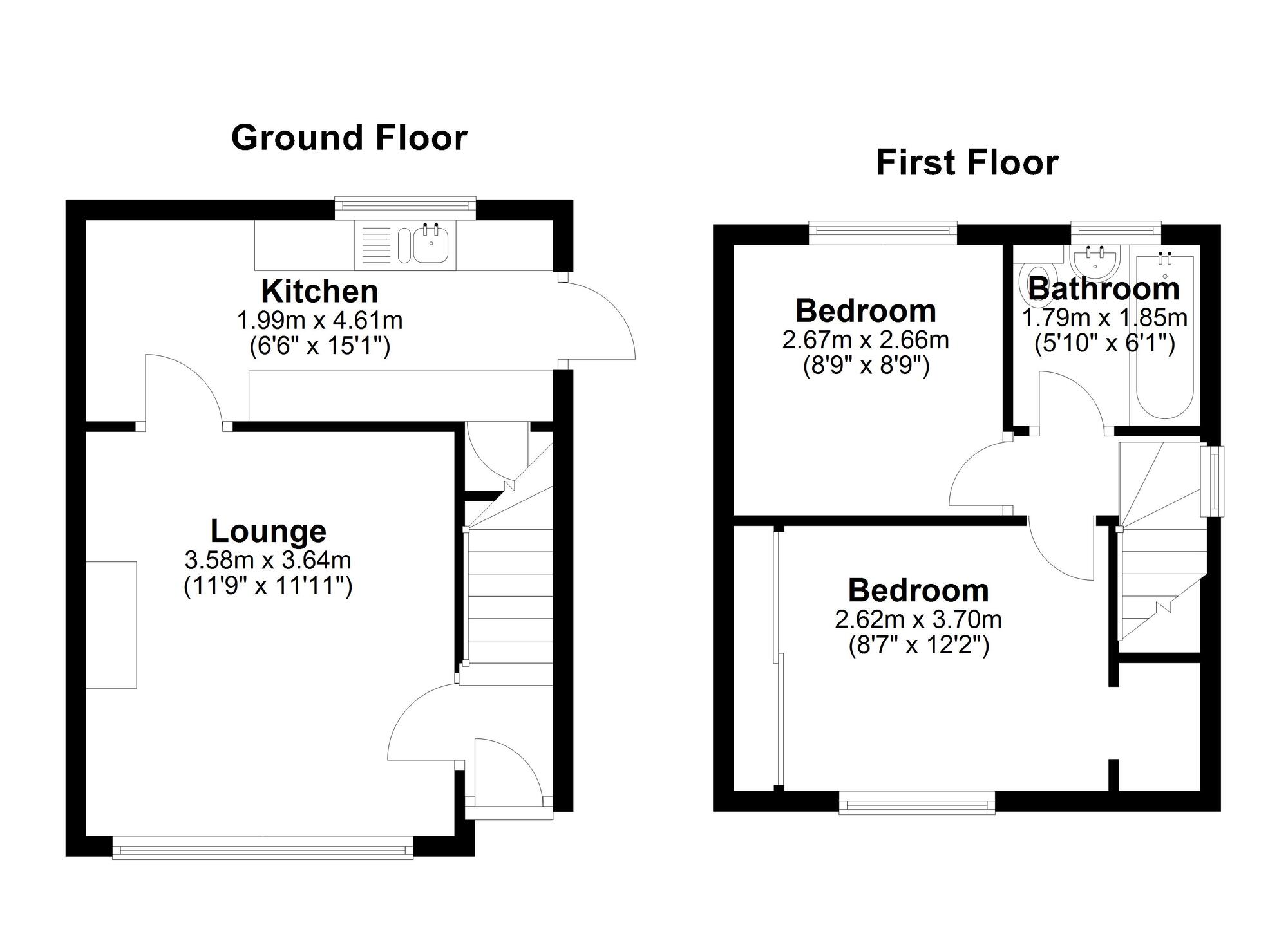 Floorplan of 2 bedroom Semi Detached House for sale, Lauderdale Avenue, Wallsend, Tyne and Wear, NE28