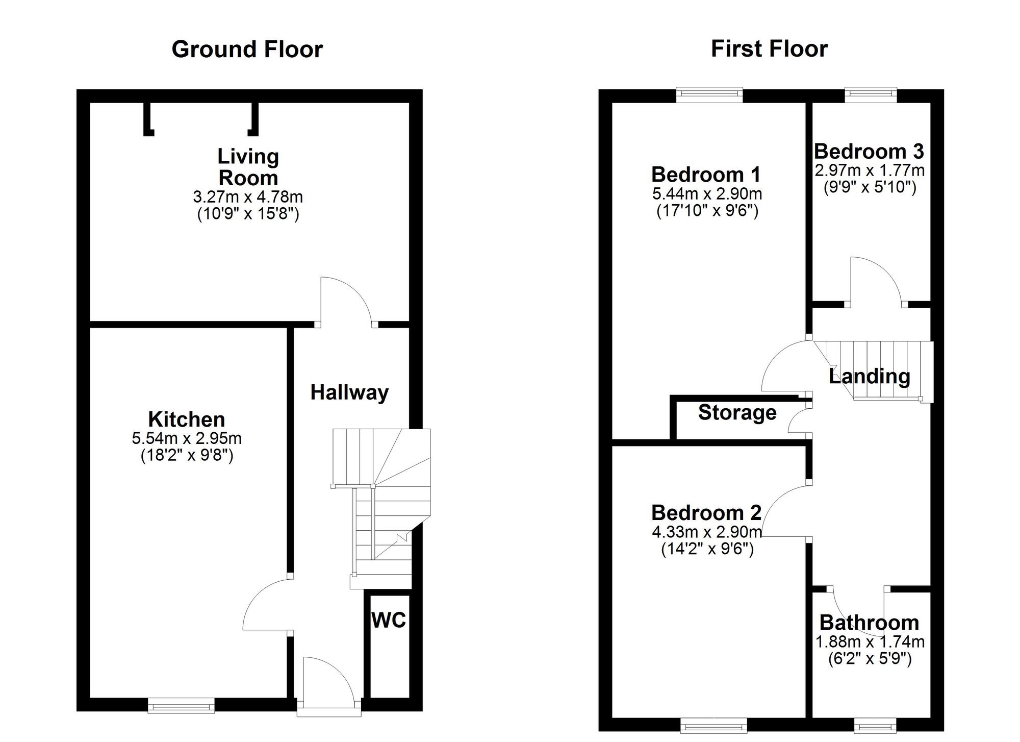 Floorplan of 3 bedroom Mid Terrace House to rent, Blackhill Avenue, Wallsend, Tyne and Wear, NE28