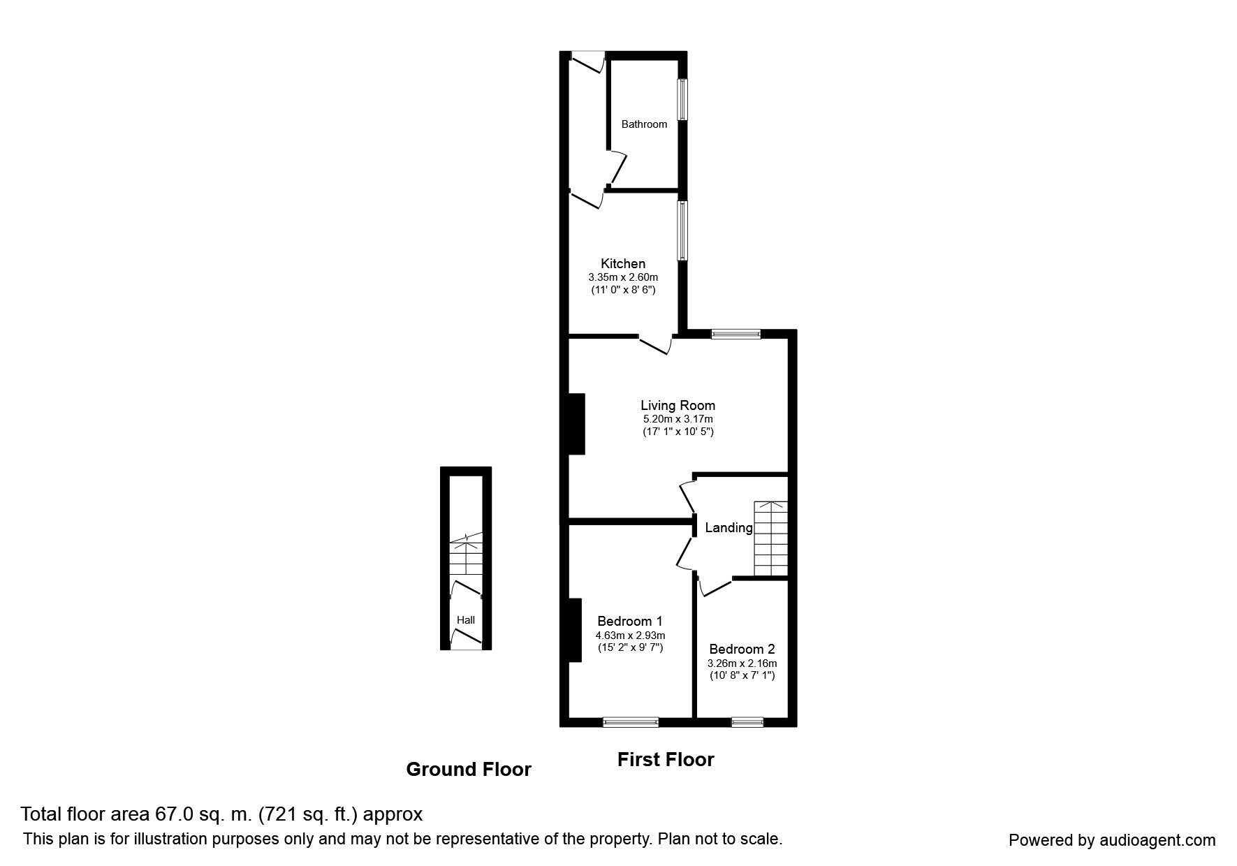 Floorplan of 2 bedroom  Flat for sale, Albert Avenue, Wallsend, Tyne and Wear, NE28