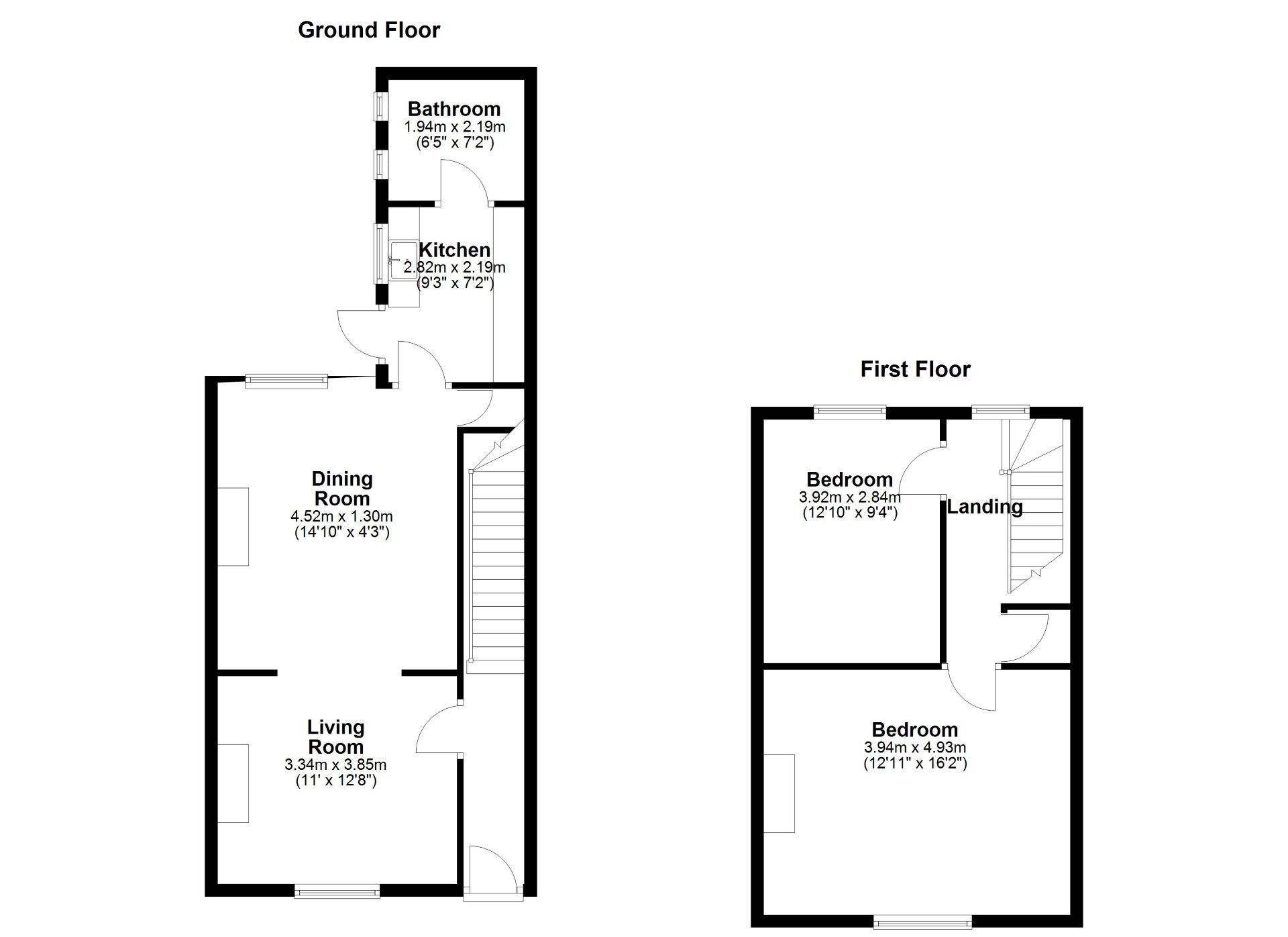 Floorplan of 2 bedroom Mid Terrace House for sale, Richardson Street, Wallsend, Tyne and Wear, NE28