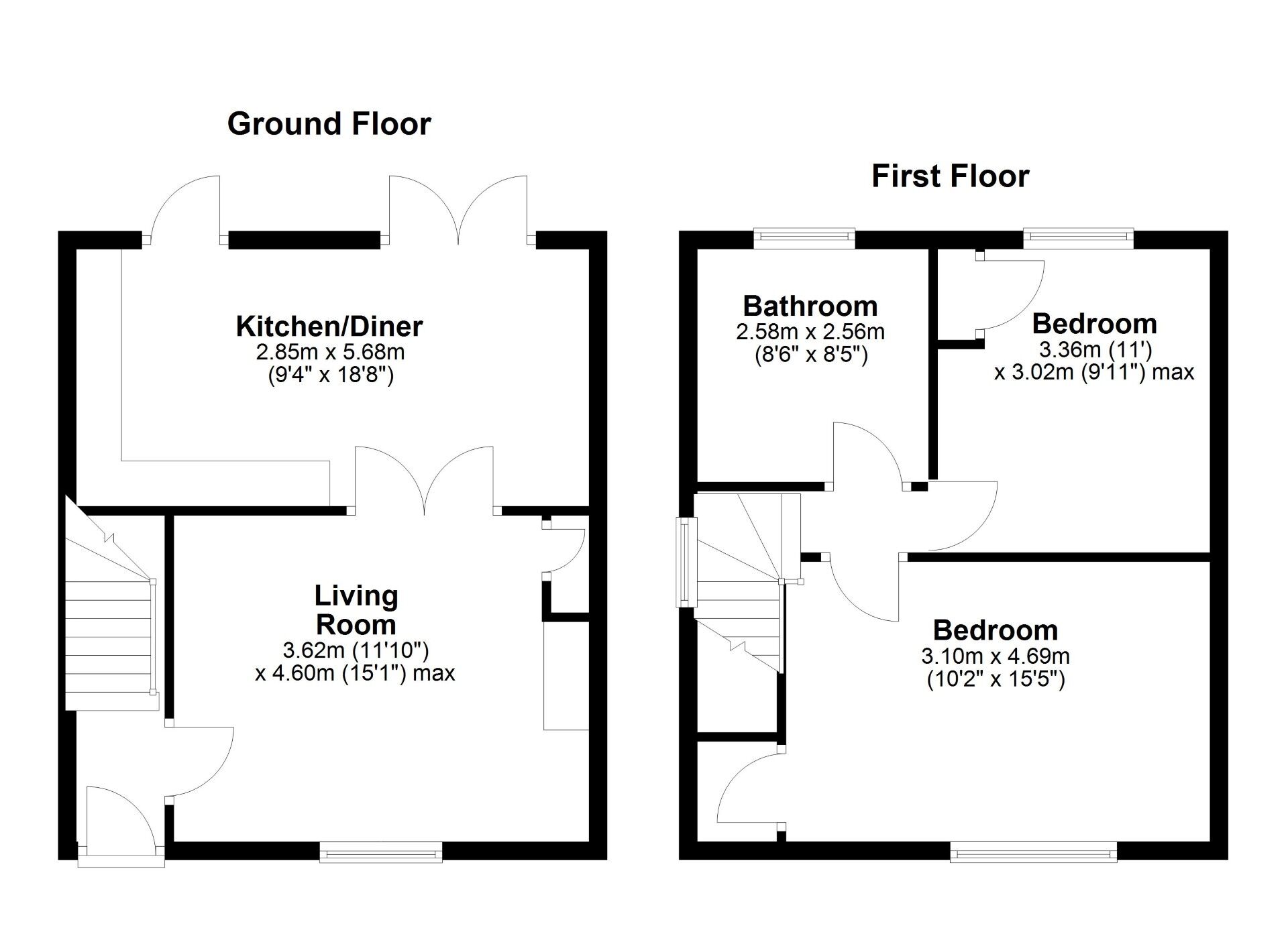 Floorplan of 2 bedroom Semi Detached House for sale, Collingwood Avenue, Wallsend, Tyne and Wear, NE28