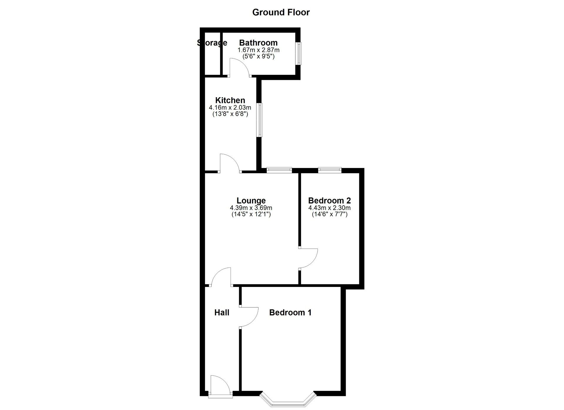 Floorplan of 2 bedroom  Flat to rent, Gallant Terrace, Wallsend, Tyne and Wear, NE28