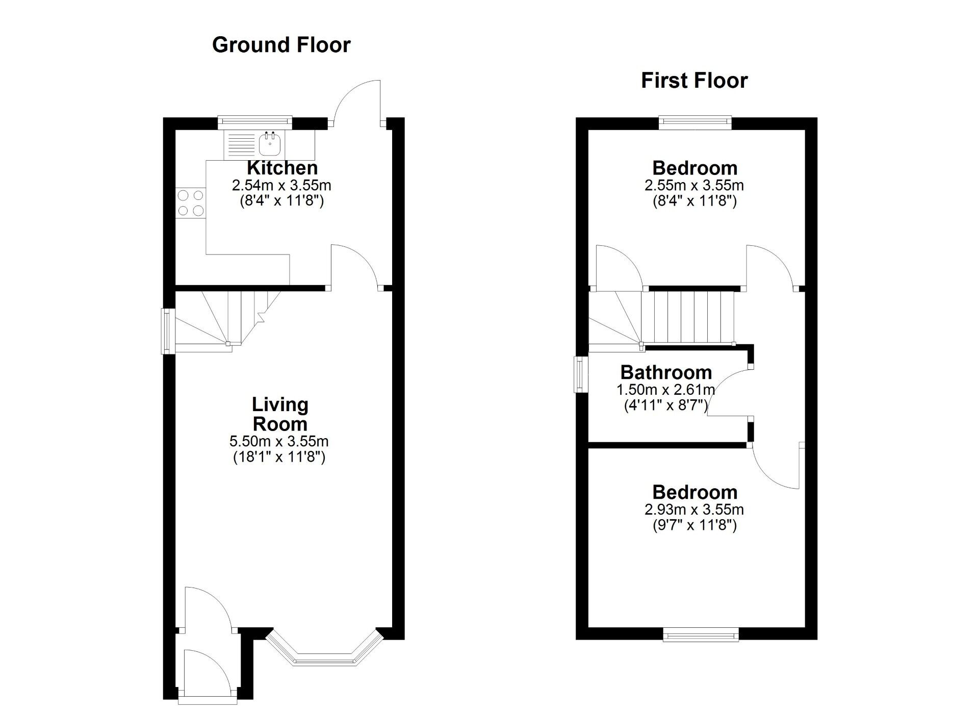 Floorplan of 2 bedroom End Terrace House for sale, Bishopdale, Wallsend, Tyne and Wear, NE28