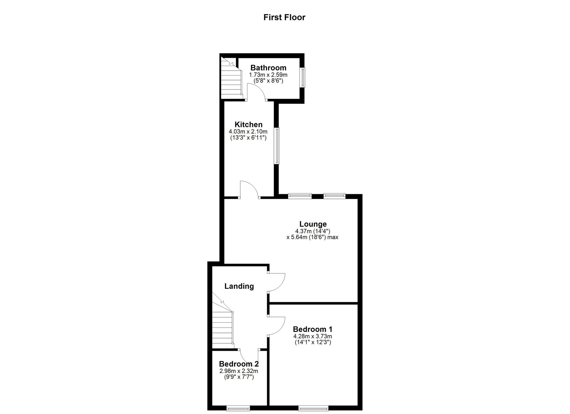Floorplan of 2 bedroom  Flat to rent, Brinkburn Street, Wallsend, Tyne and Wear, NE28