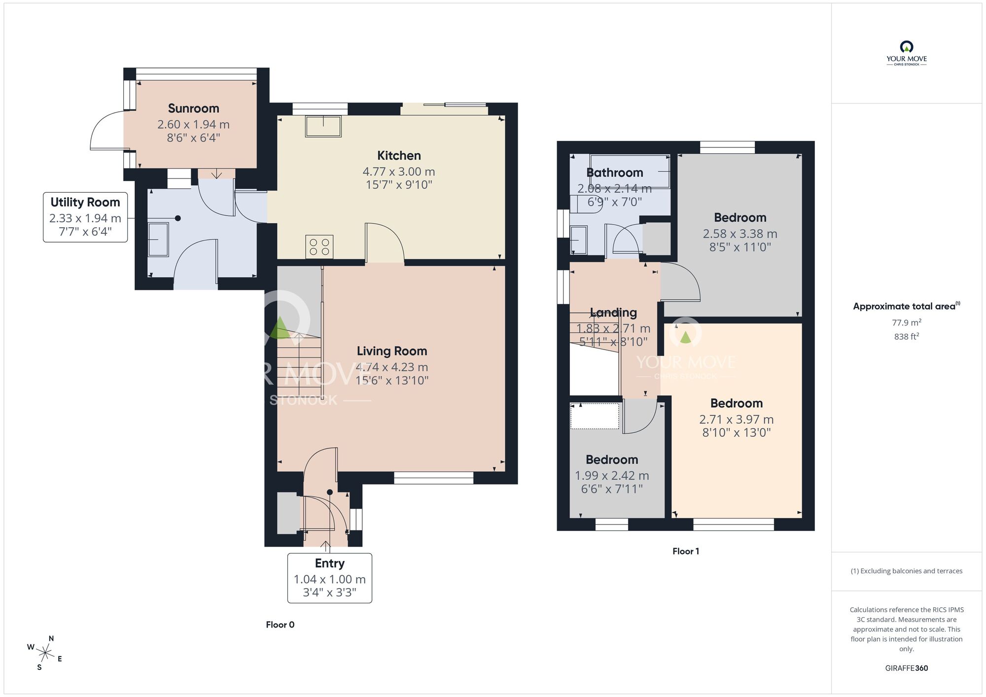 Floorplan of 3 bedroom Detached House for sale, Chesterwood Drive, Wallsend, Tyne and Wear, NE28