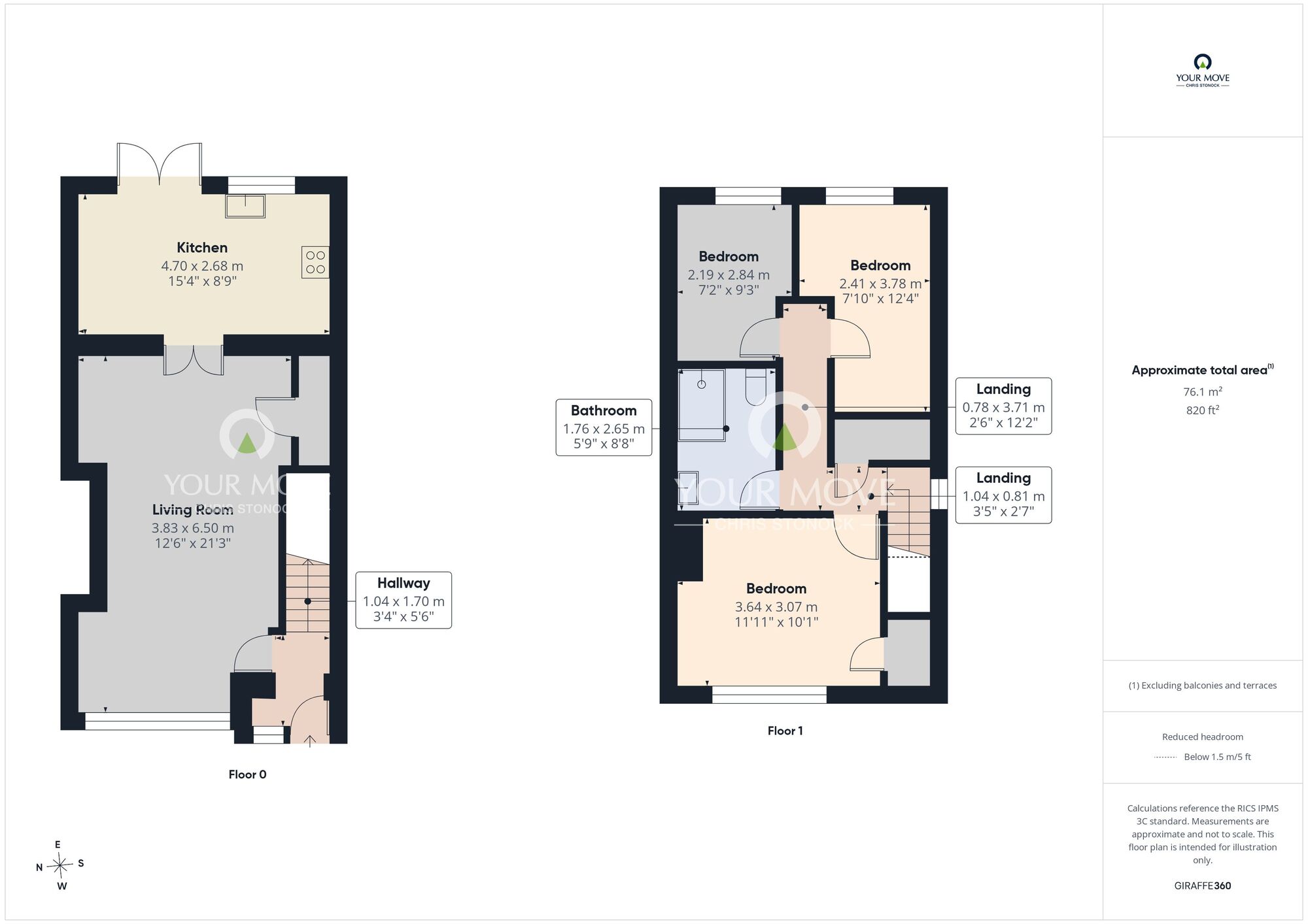 Floorplan of 3 bedroom Semi Detached House for sale, Lauderdale Avenue, Wallsend, Tyne and Wear, NE28