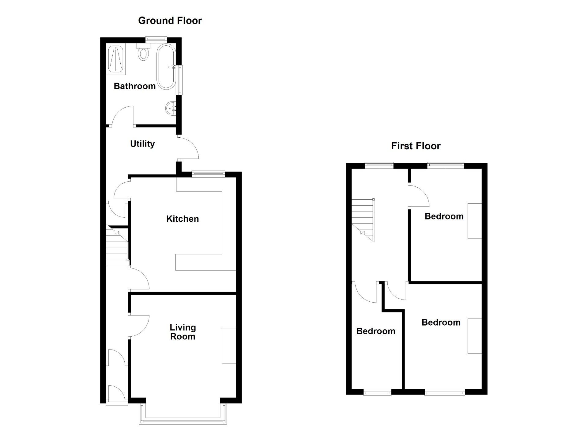 Floorplan of 3 bedroom End Terrace House for sale, Ferndale Avenue, Wallsend, Tyne and Wear, NE28