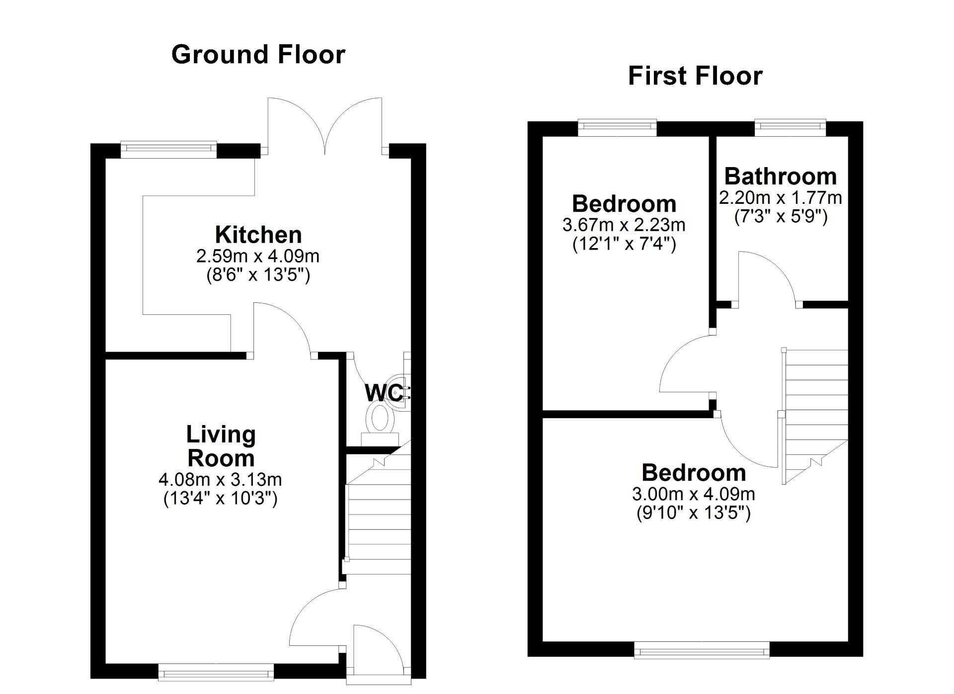 Floorplan of 2 bedroom Semi Detached House for sale, Rosehill Road, Wallsend, Tyne and Wear, NE28