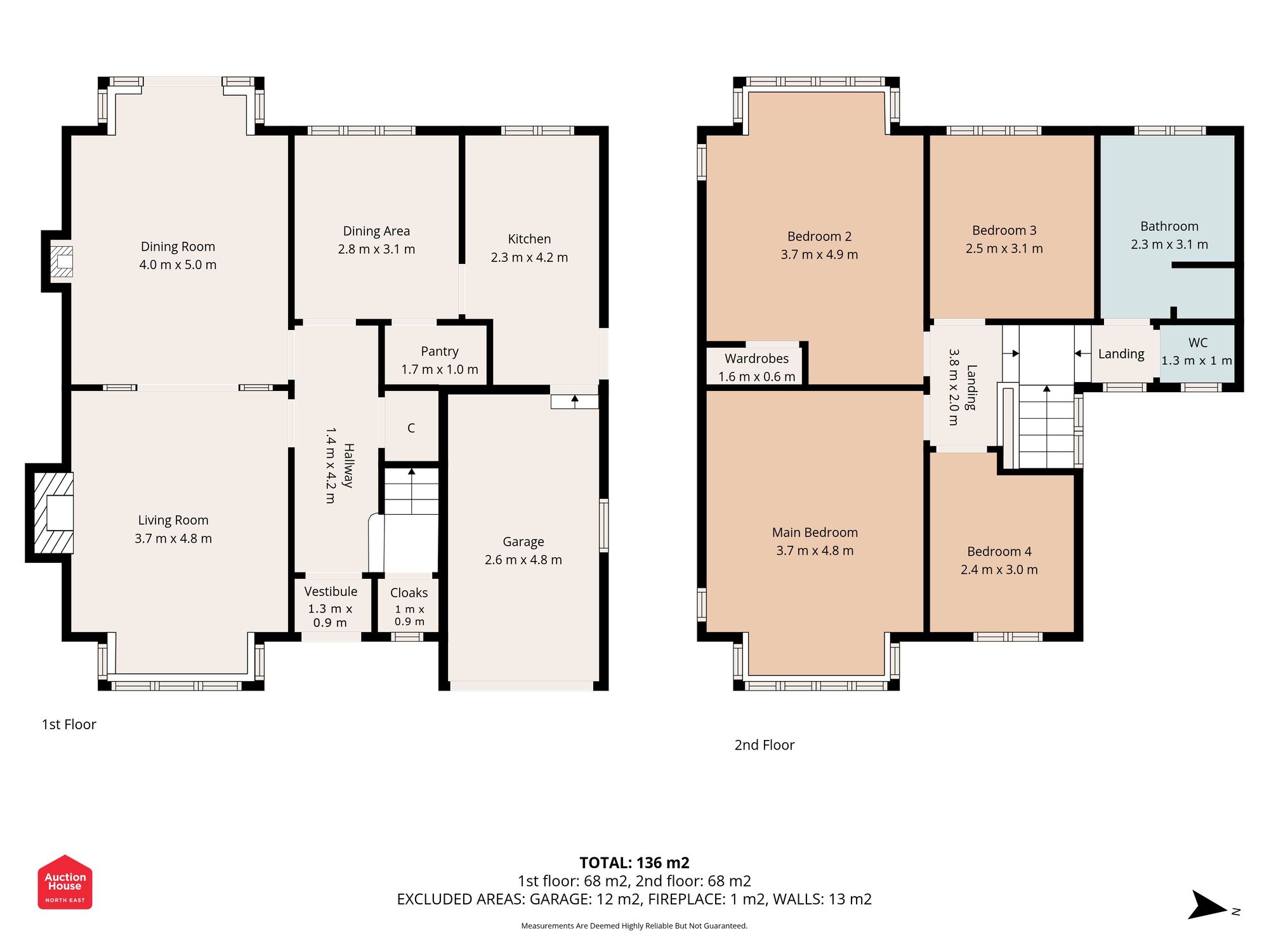 Floorplan of 4 bedroom Detached House for sale, The Cross Way, Kenton, Tyne and Wear, NE3
