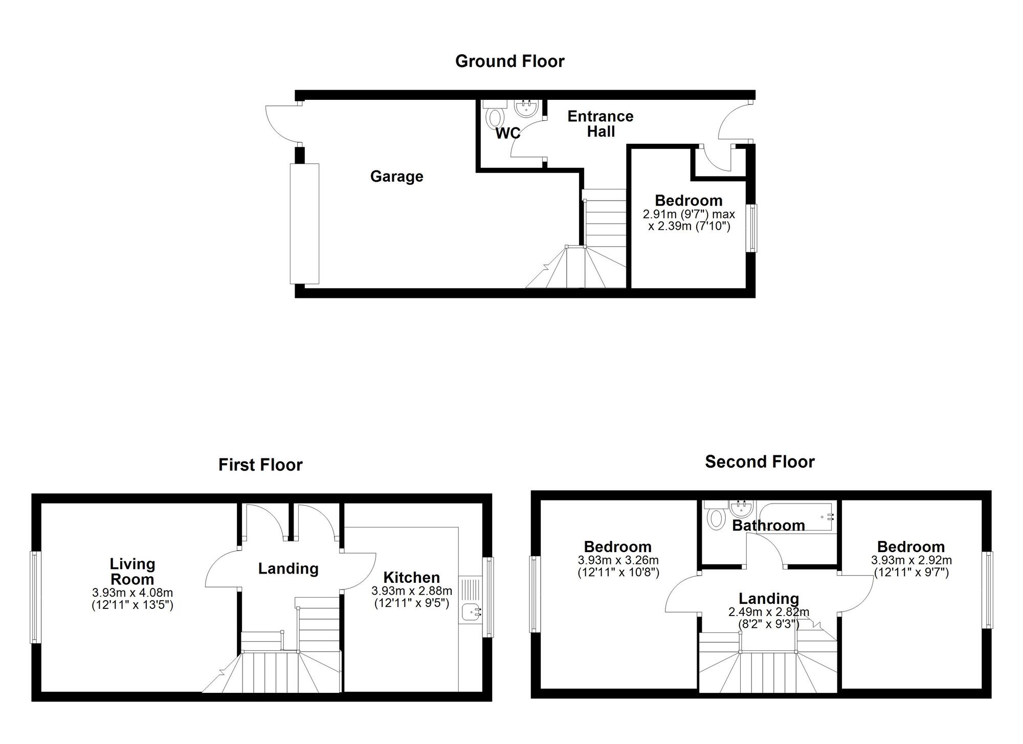 Floorplan of 3 bedroom Mid Terrace House for sale, Belford Close, Wallsend, Tyne and Wear, NE28