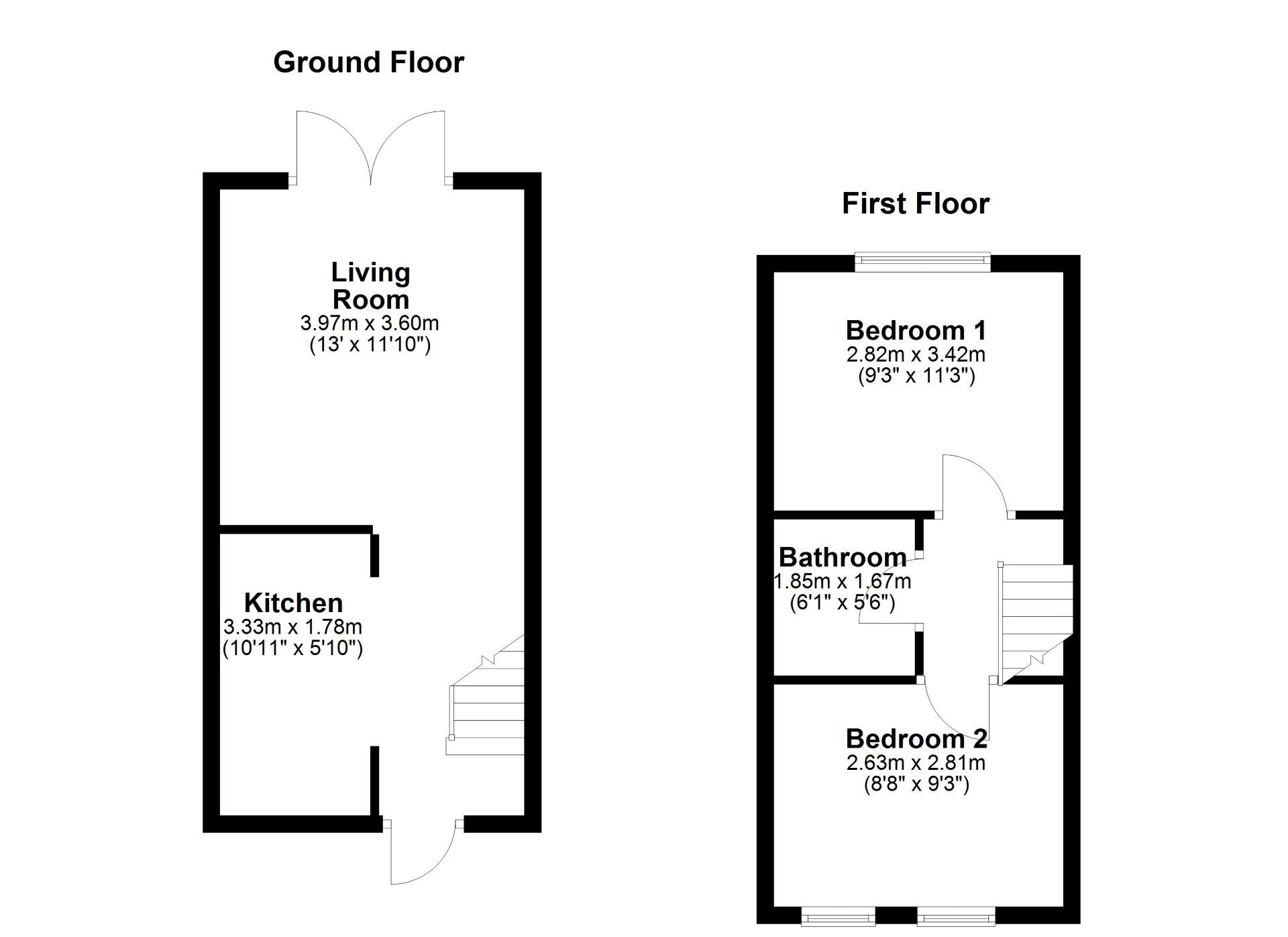 Floorplan of 2 bedroom Mid Terrace House to rent, Telford Court, Wallsend, Tyne and Wear, NE28