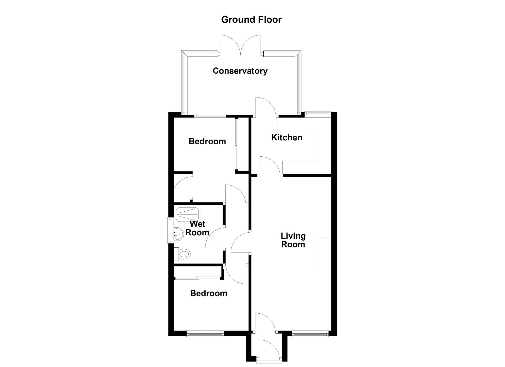 Floorplan of 2 bedroom End Terrace Bungalow for sale, Regents Court, Wallsend, Tyne and Wear, NE28