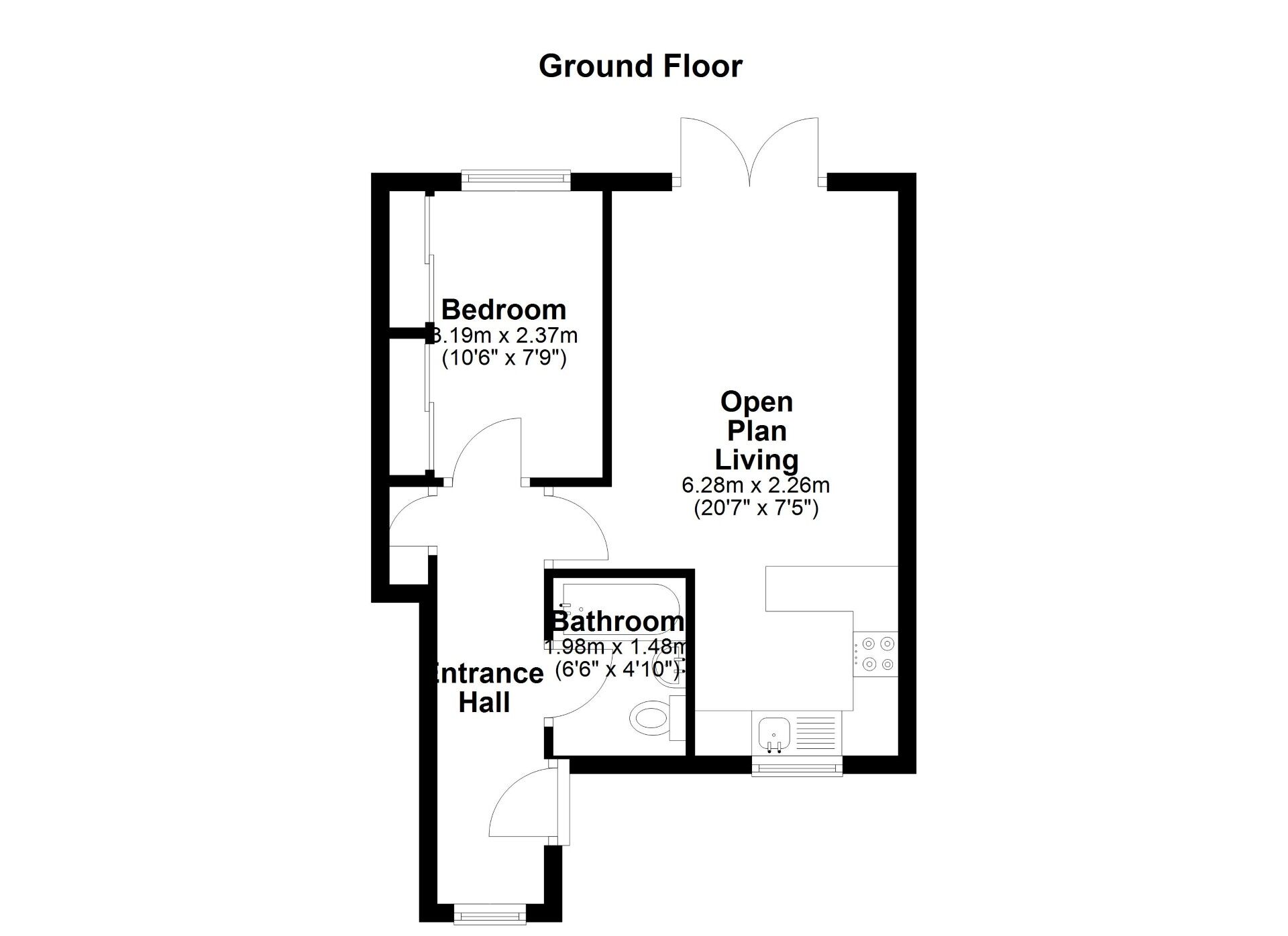 Floorplan of 1 bedroom Flat for sale, Westerdale, Wallsend, NE28