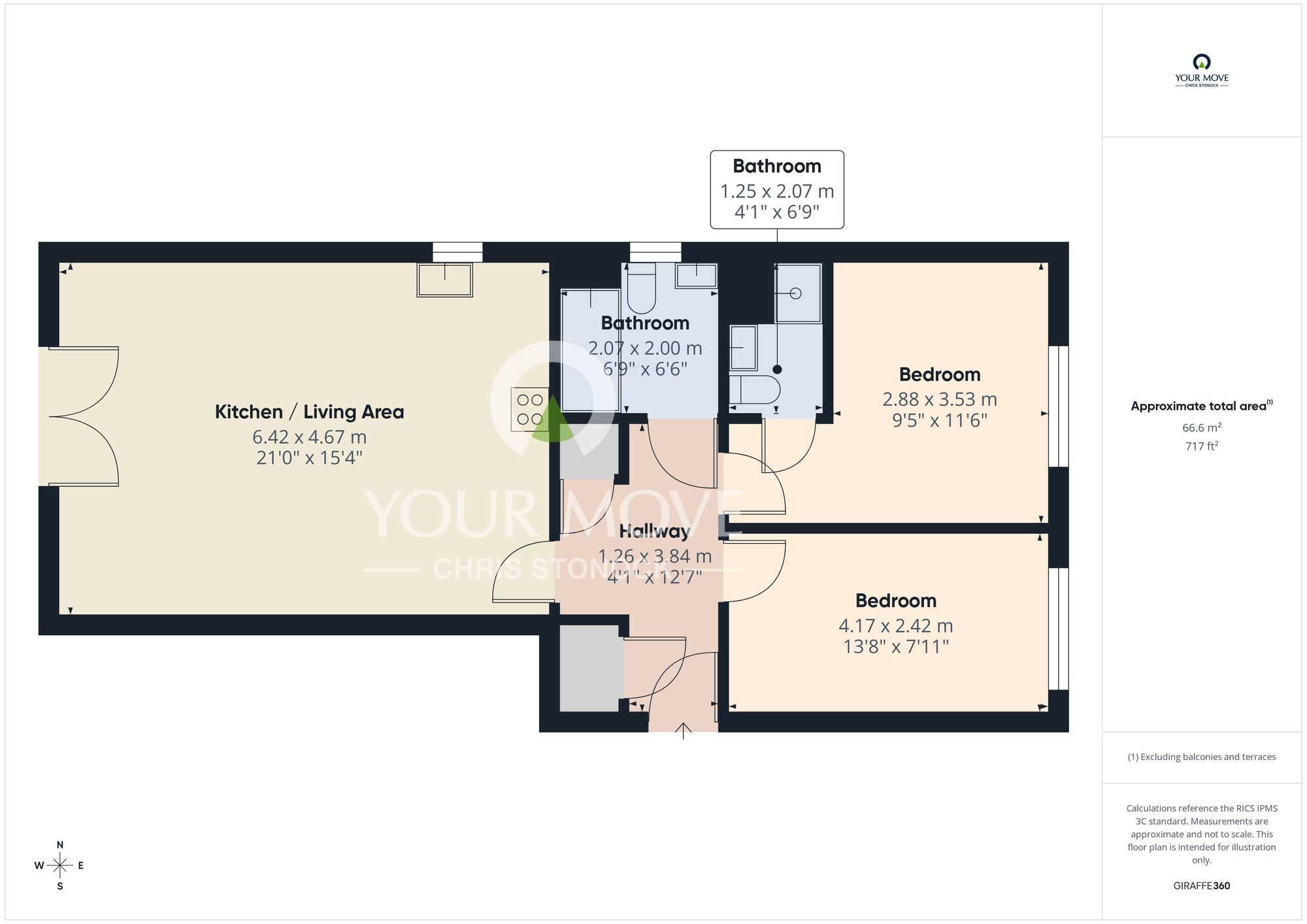Floorplan of 2 bedroom Flat for sale, St. Lawrence Road, Newcastle upon Tyne, Tyne and Wear, NE6