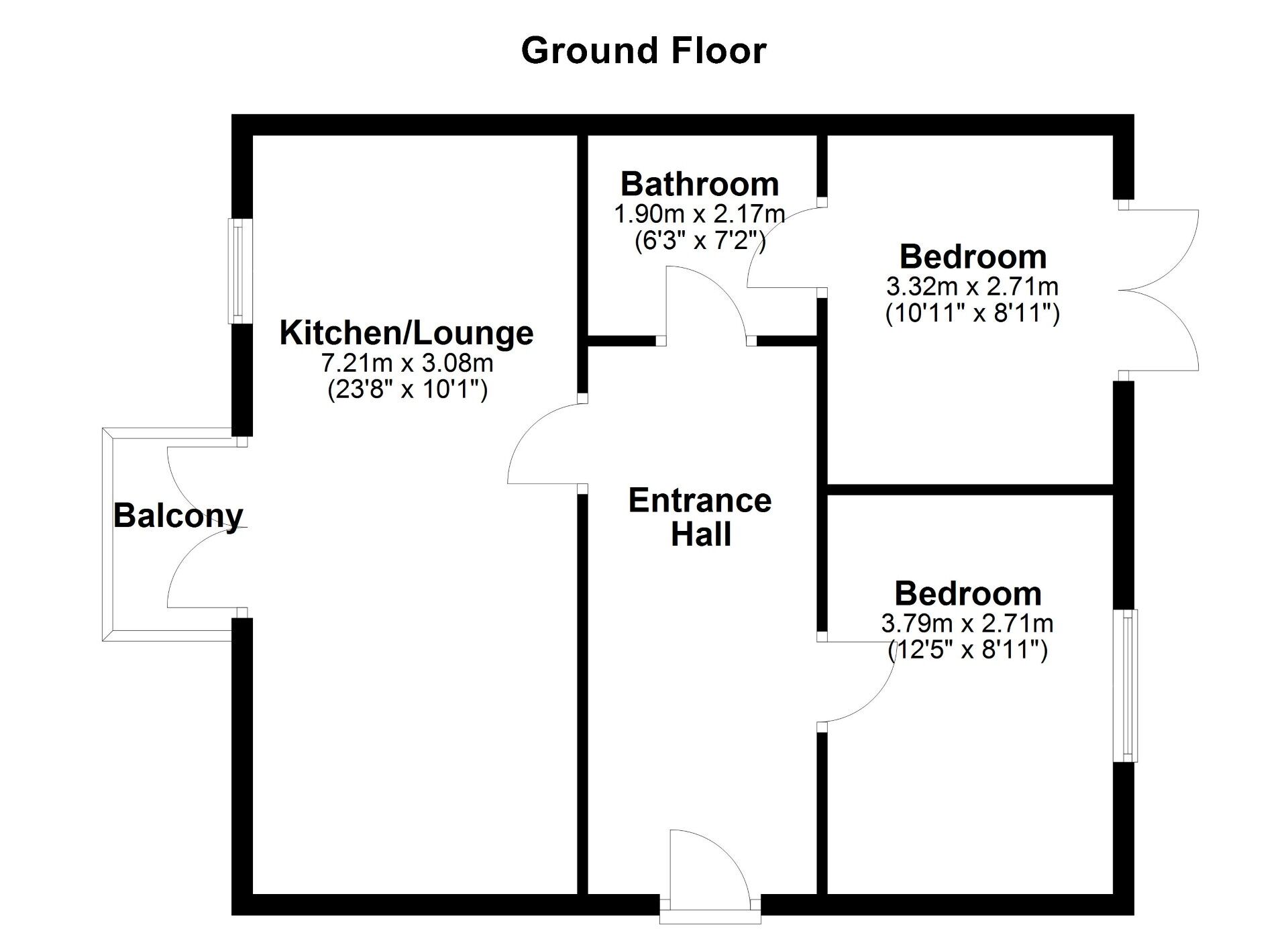 Floorplan of 2 bedroom Flat for sale, Chillingham Road, Heaton, Newcastle Upon Tyne, NE6