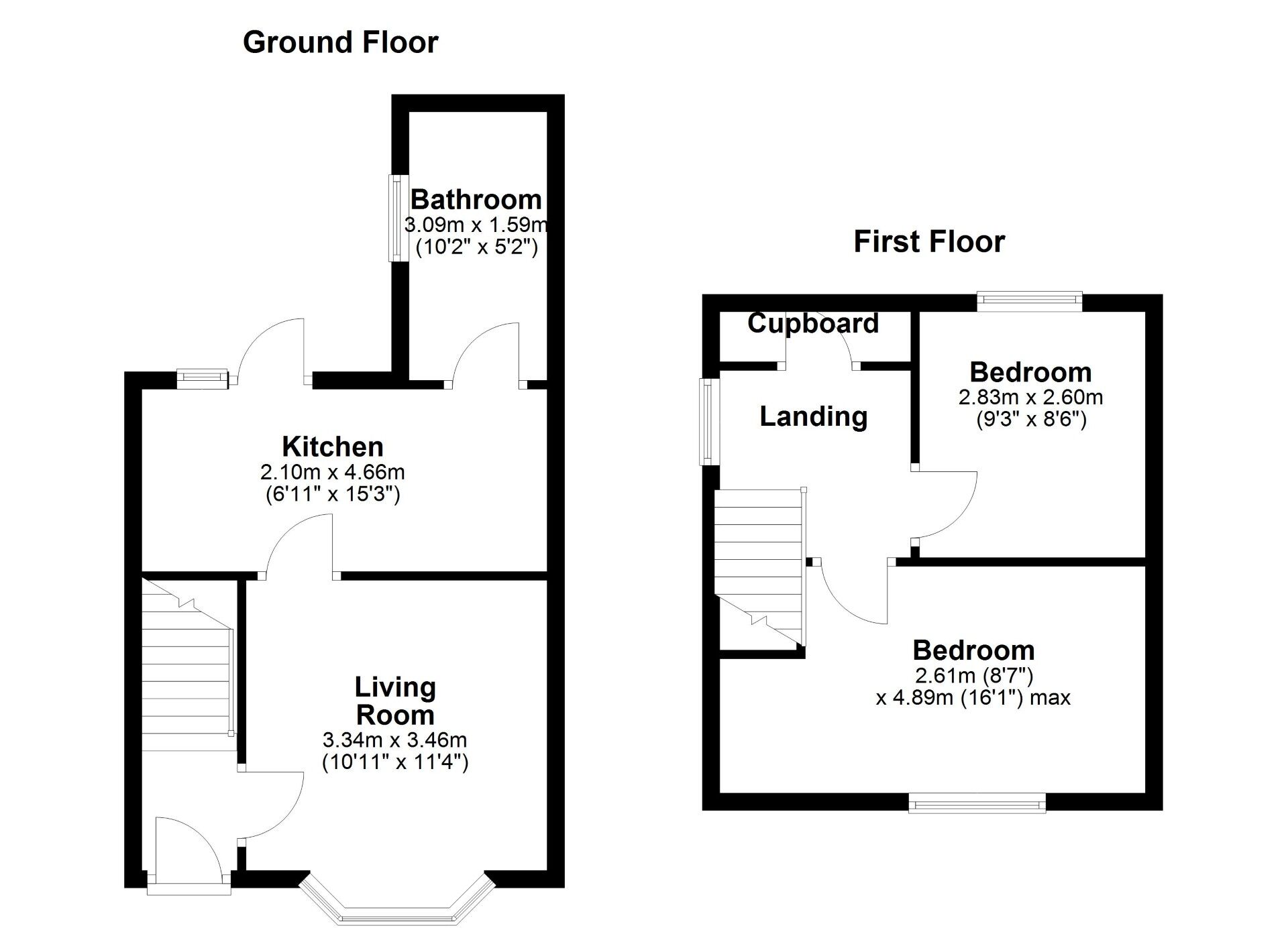 Floorplan of 2 bedroom Semi Detached House for sale, Mullen Road, Wallsend, Tyne and Wear, NE28