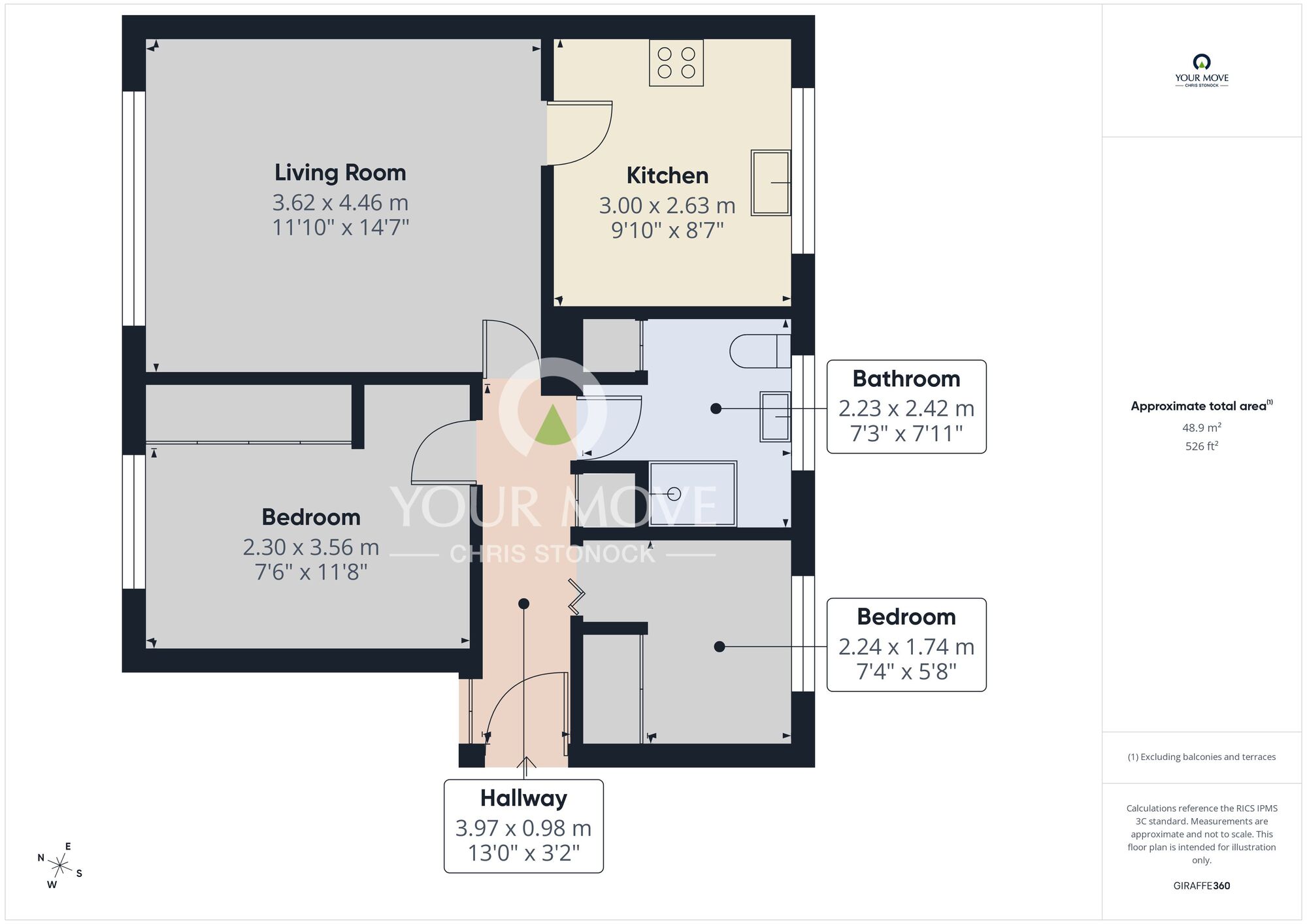 Floorplan of 2 bedroom Flat for sale, Canterbury Avenue, Wallsend, Tyne and Wear, NE28