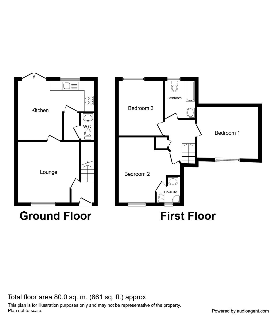 Floorplan of 3 bedroom Link Detached House for sale, Amberdale Avenue, Newcastle upon Tyne, Tyne and Wear, NE6