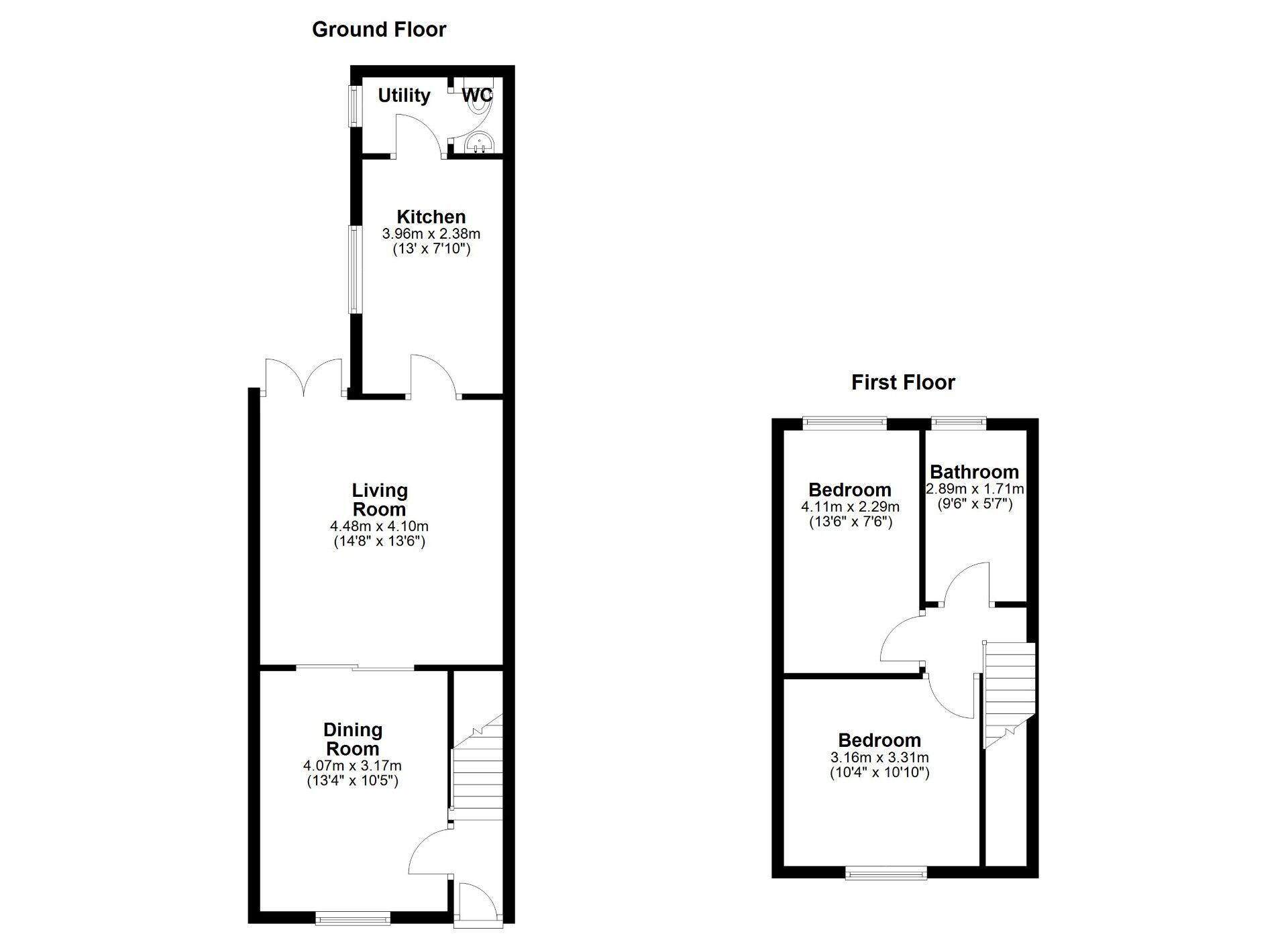 Floorplan of 2 bedroom Mid Terrace House for sale, The Avenue, Wallsend, Tyne and Wear, NE28