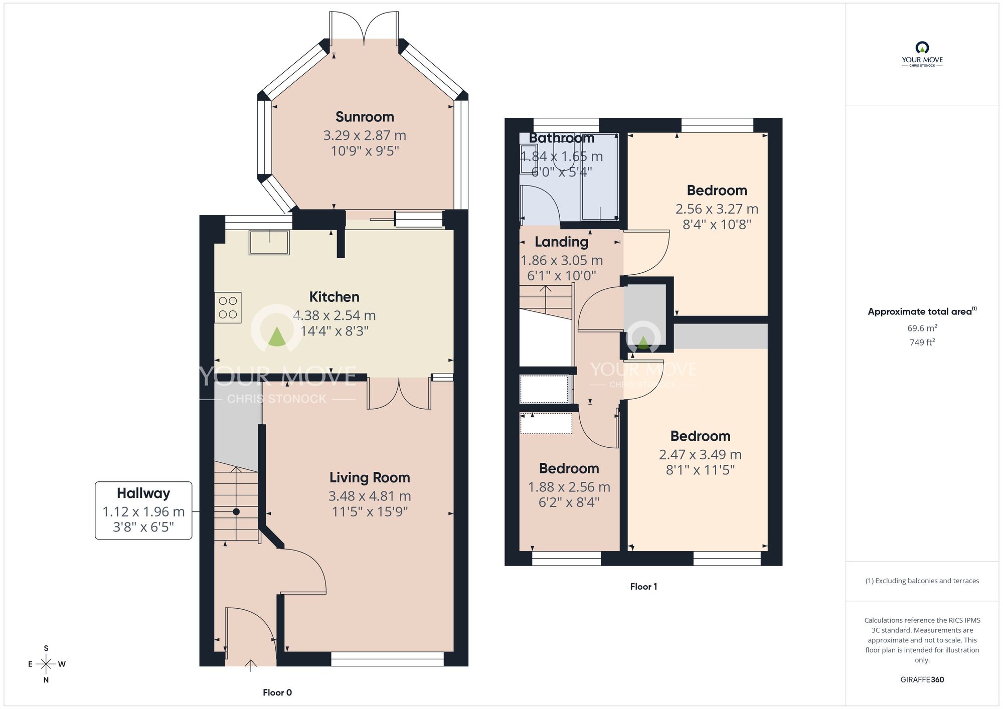Floorplan of 3 bedroom End Terrace House for sale, Farndale, Wallsend, Tyne and Wear, NE28