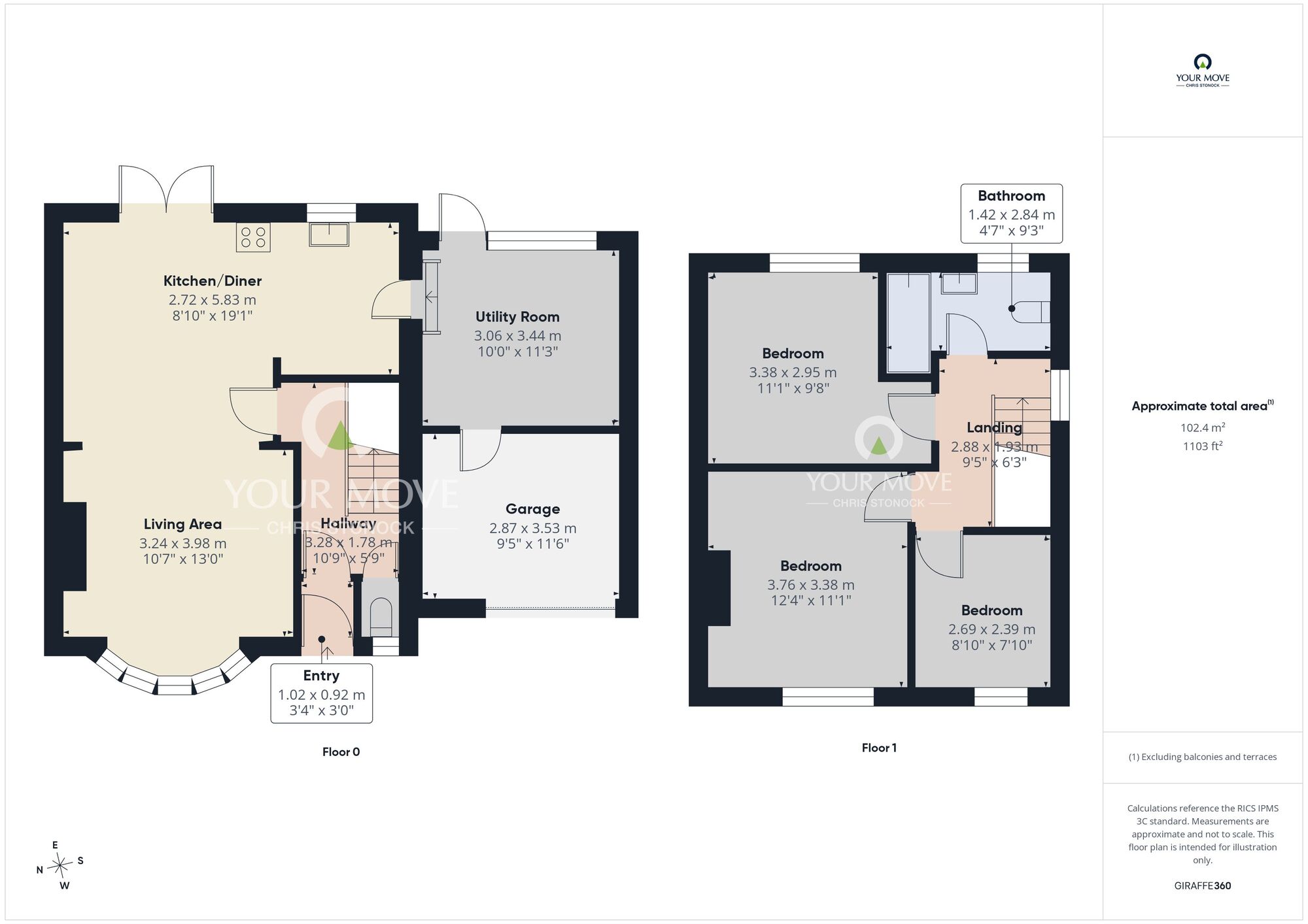 Floorplan of 3 bedroom Semi Detached House for sale, Whinneyfield Road, Newcastle upon Tyne, Tyne and Wear, NE6