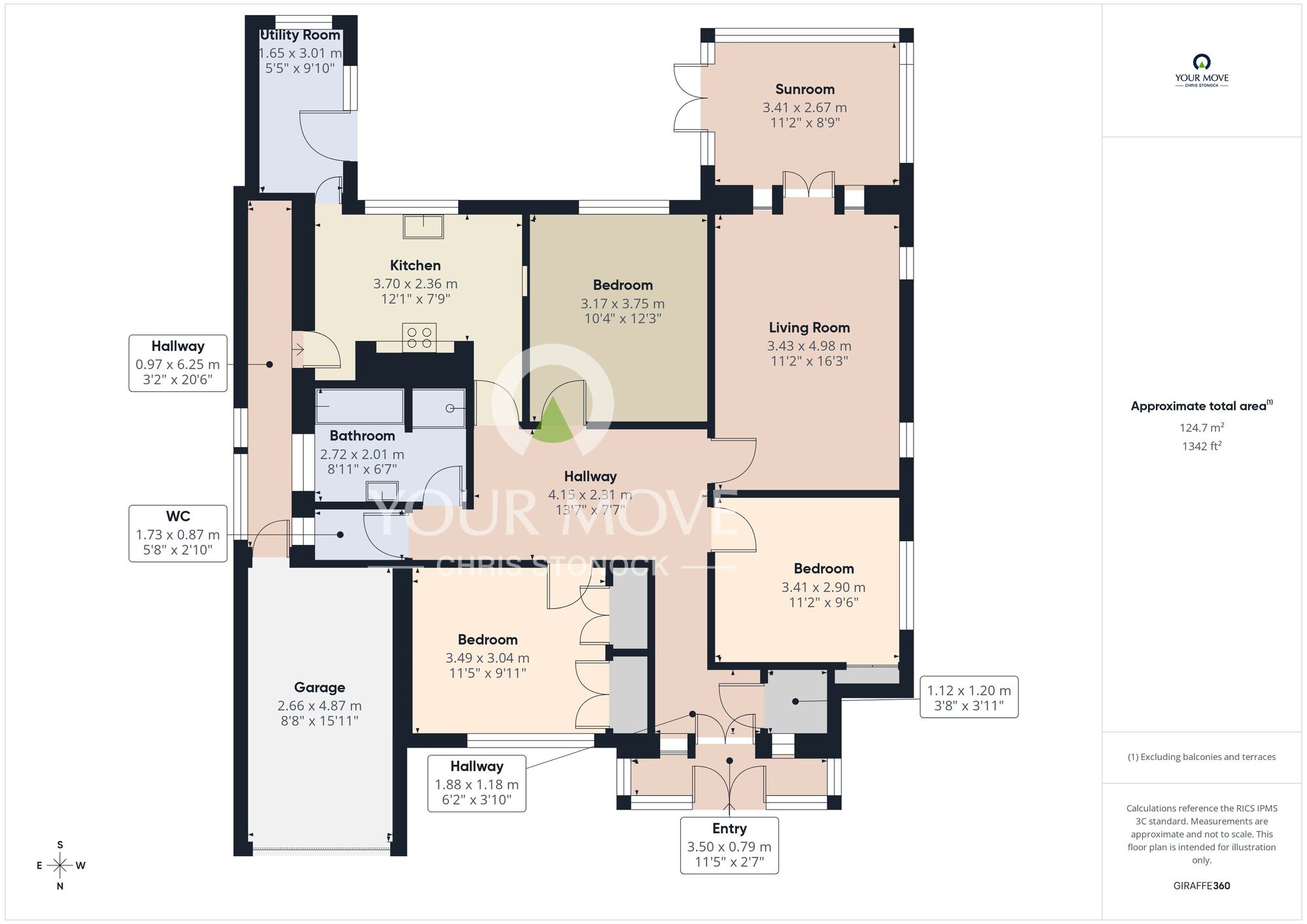 Floorplan of 3 bedroom Detached Bungalow for sale, Manor Place, Newcastle upon Tyne, Tyne and Wear, NE7