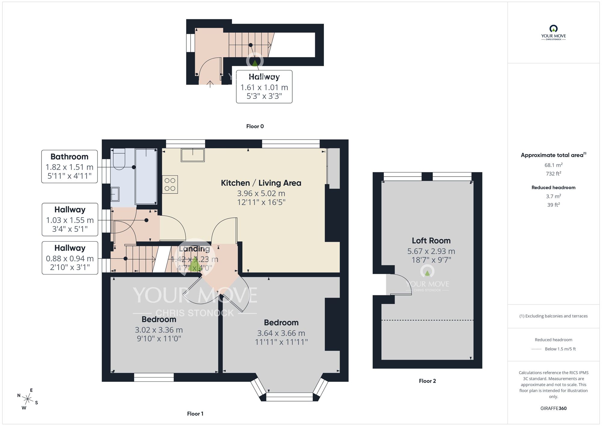 Floorplan of 2 bedroom Flat for sale, Borrowdale Avenue, Newcastle upon Tyne, Tyne and Wear, NE6