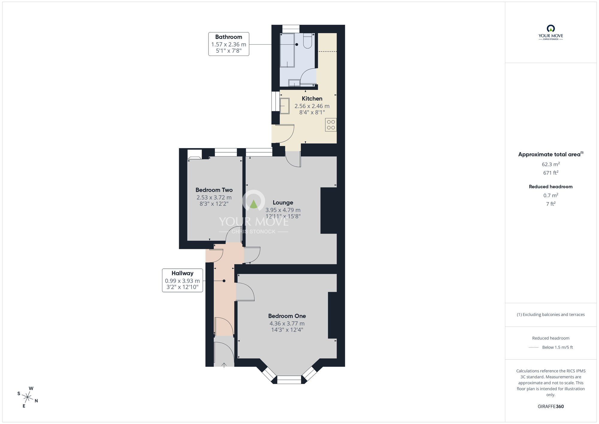 Floorplan of 2 bedroom Flat to rent, Woodbine Avenue, Wallsend, Tyne and Wear, NE28