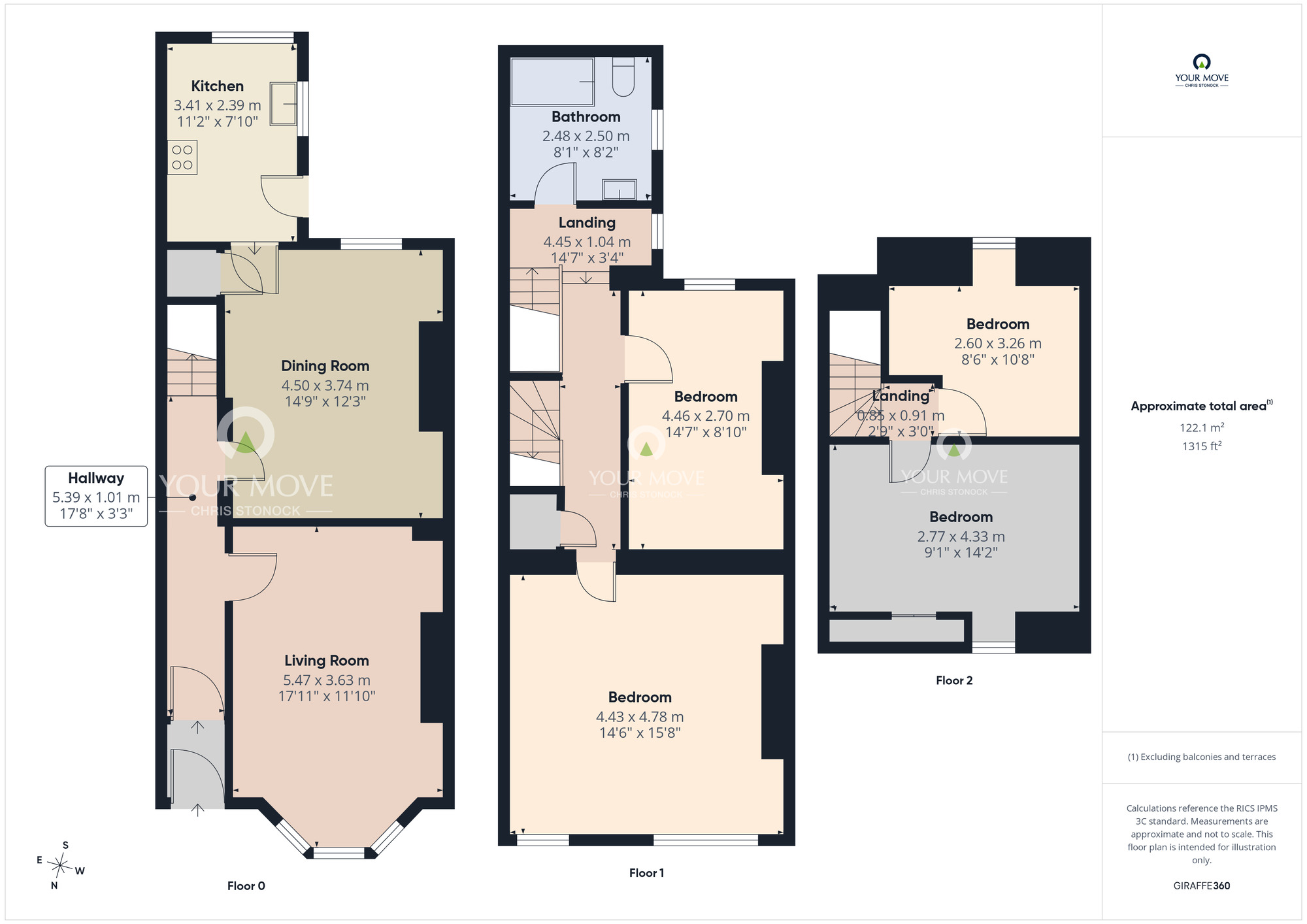 Floorplan of 4 bedroom Mid Terrace House to rent, North Road, Wallsend, Tyne and Wear, NE28