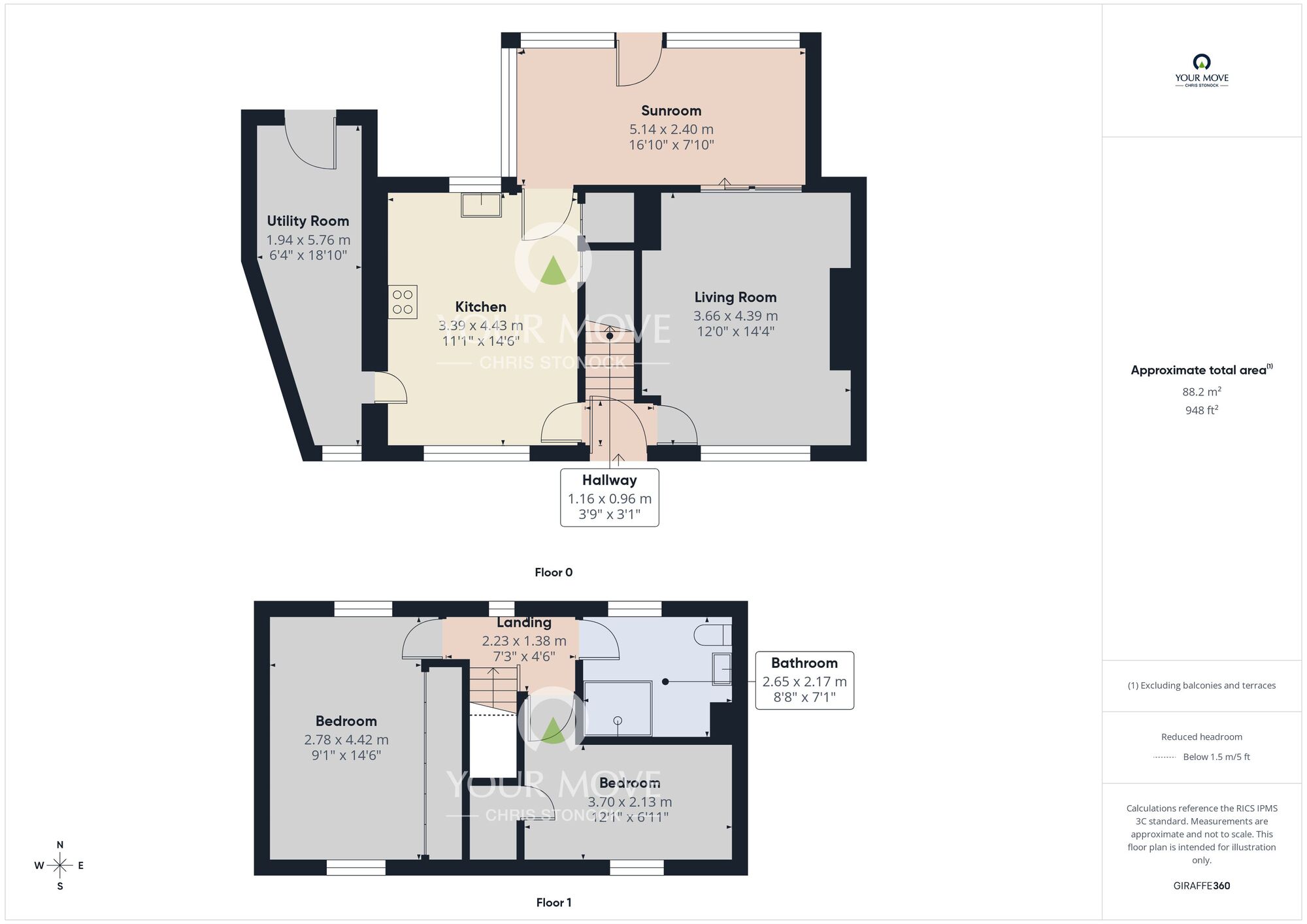 Floorplan of 2 bedroom Semi Detached House for sale, Thorne Terrace, Newcastle upon Tyne, Tyne and Wear, NE6
