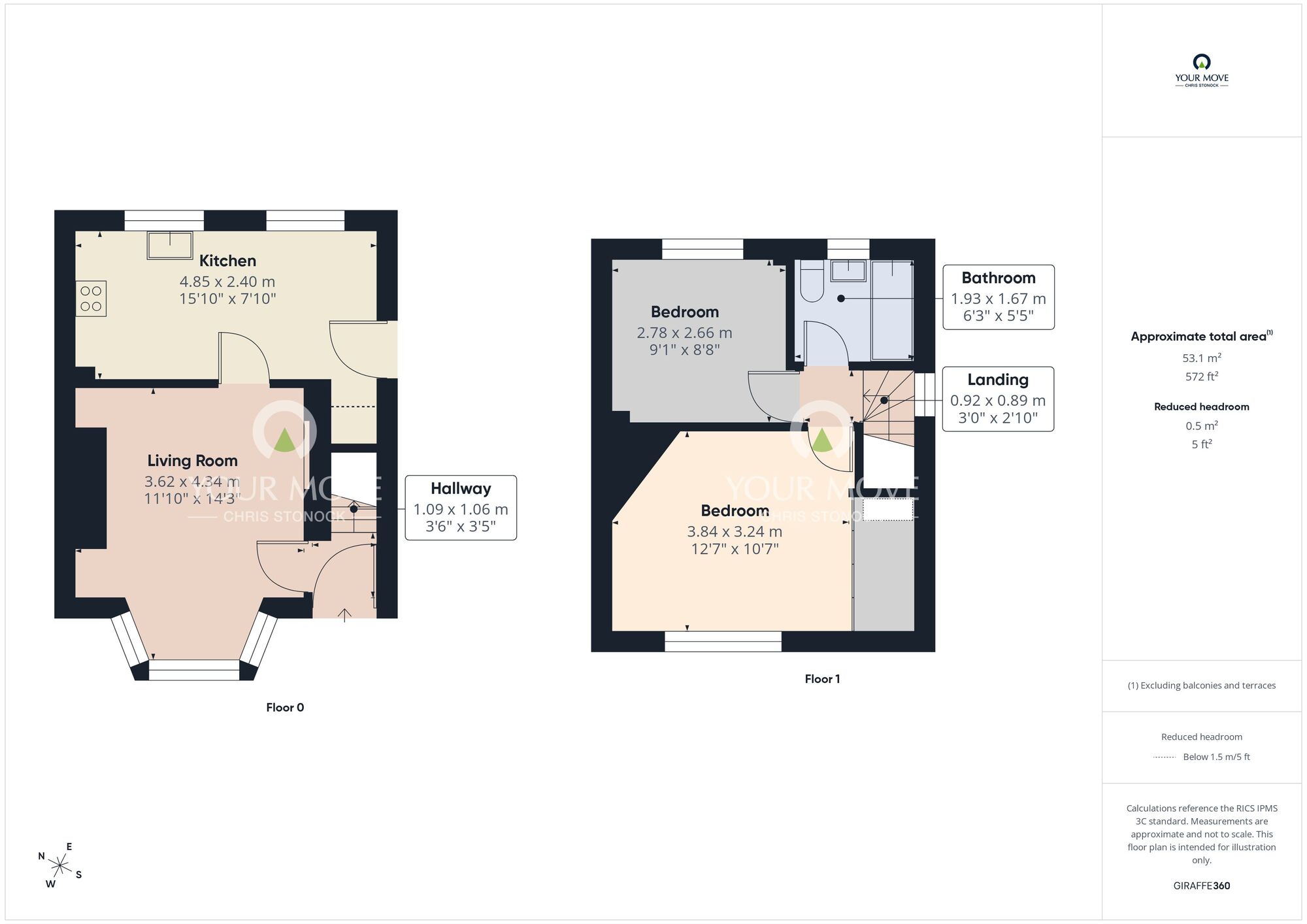 Floorplan of 2 bedroom Semi Detached House for sale, Elmfield Gardens, Wallsend, Tyne and Wear, NE28