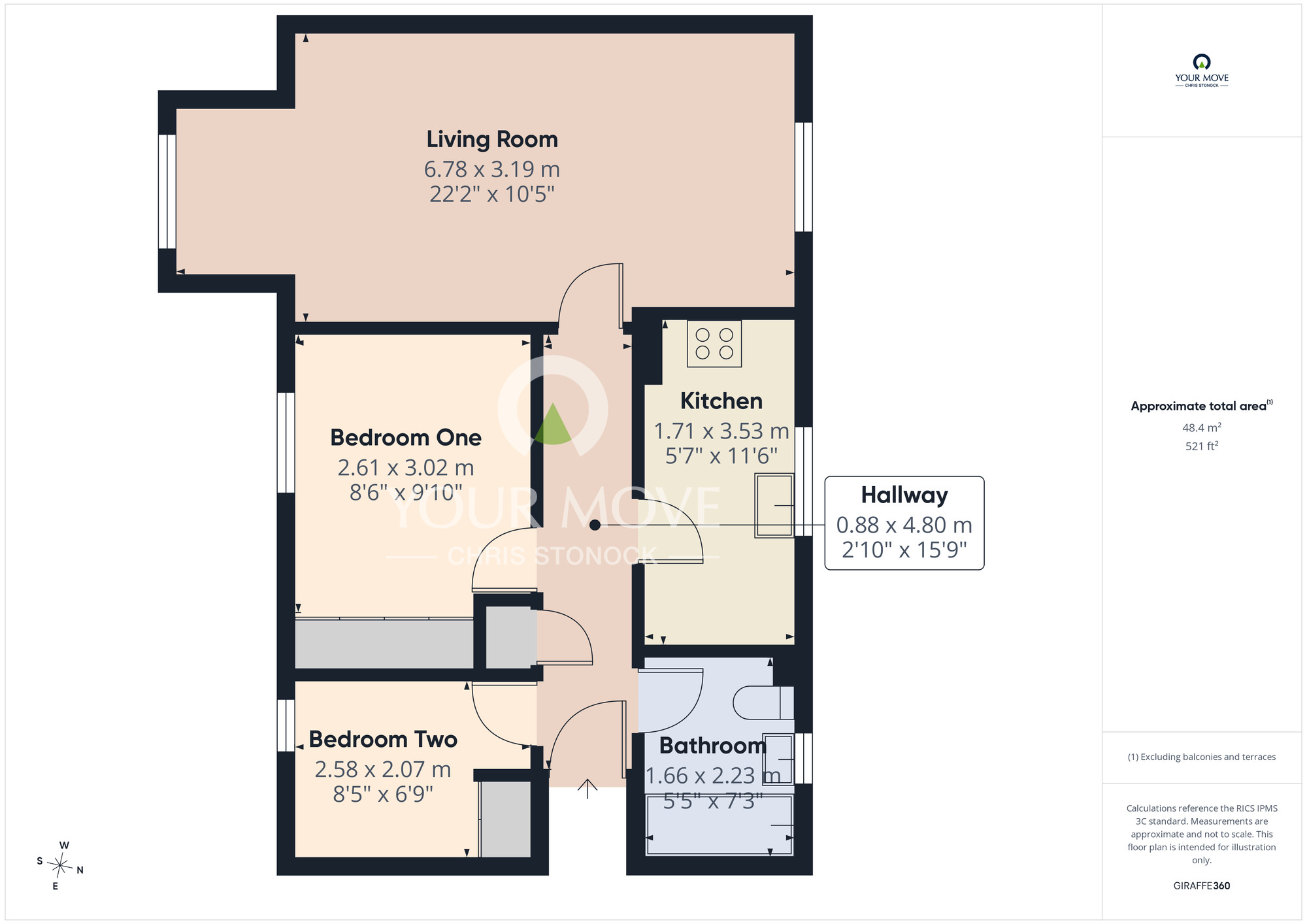 Floorplan of 2 bedroom Flat to rent, Foundry Court, Newcastle upon Tyne, Tyne and Wear, NE6