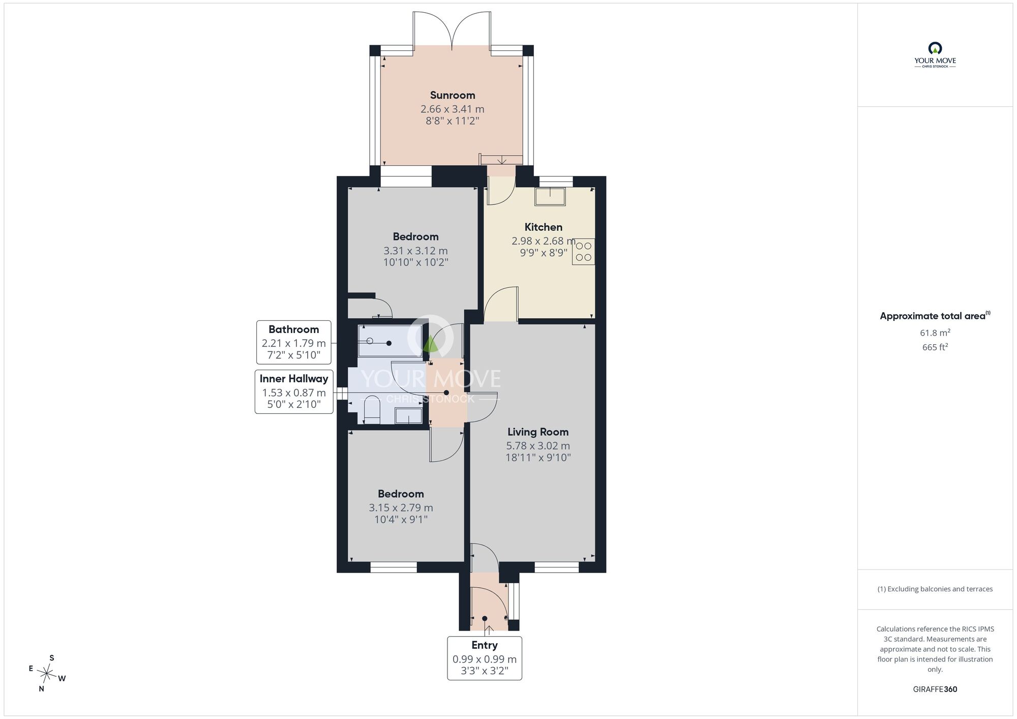 Floorplan of 2 bedroom End Terrace Bungalow for sale, Regents Court, Wallsend, Tyne and Wear, NE28