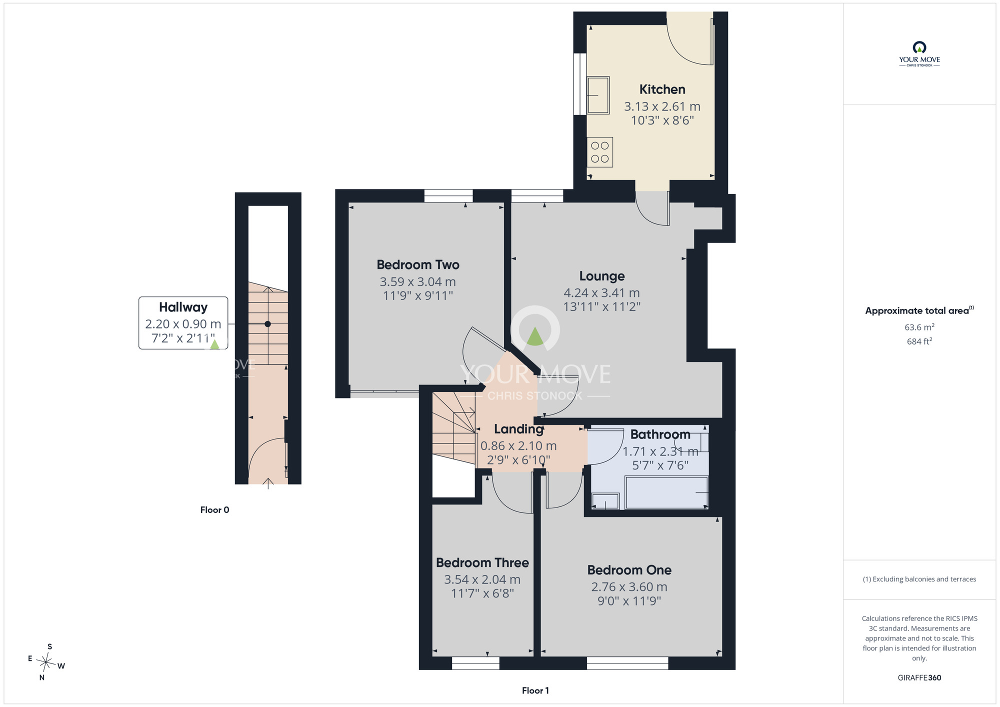 Floorplan of 3 bedroom Flat to rent, Laurel Street, Wallsend, Tyne and Wear, NE28