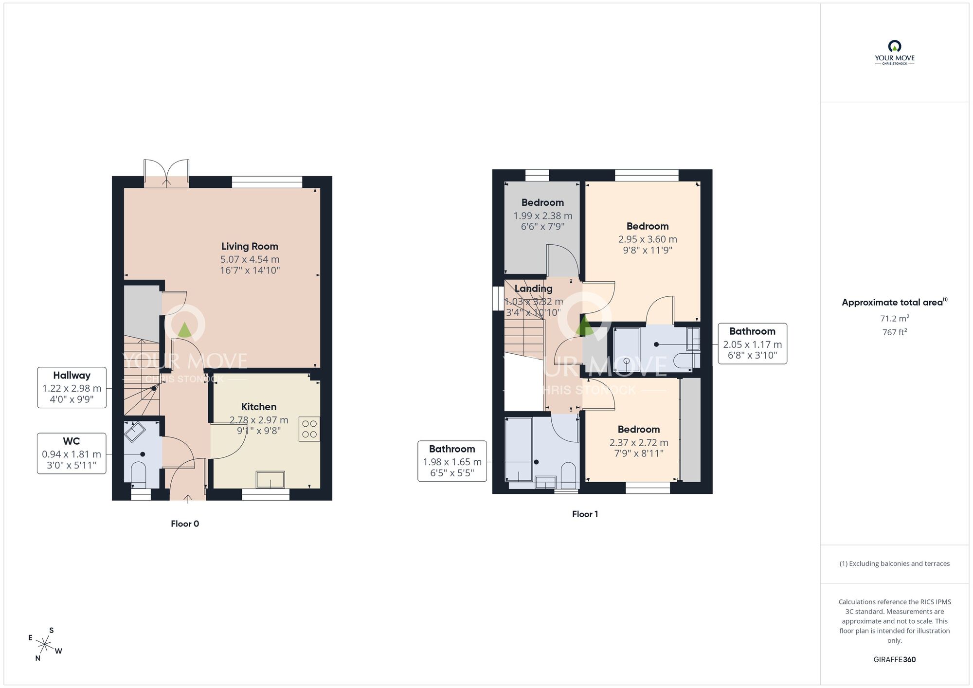 Floorplan of 3 bedroom Semi Detached House for sale, The Risings, Wallsend, Tyne and Wear, NE28