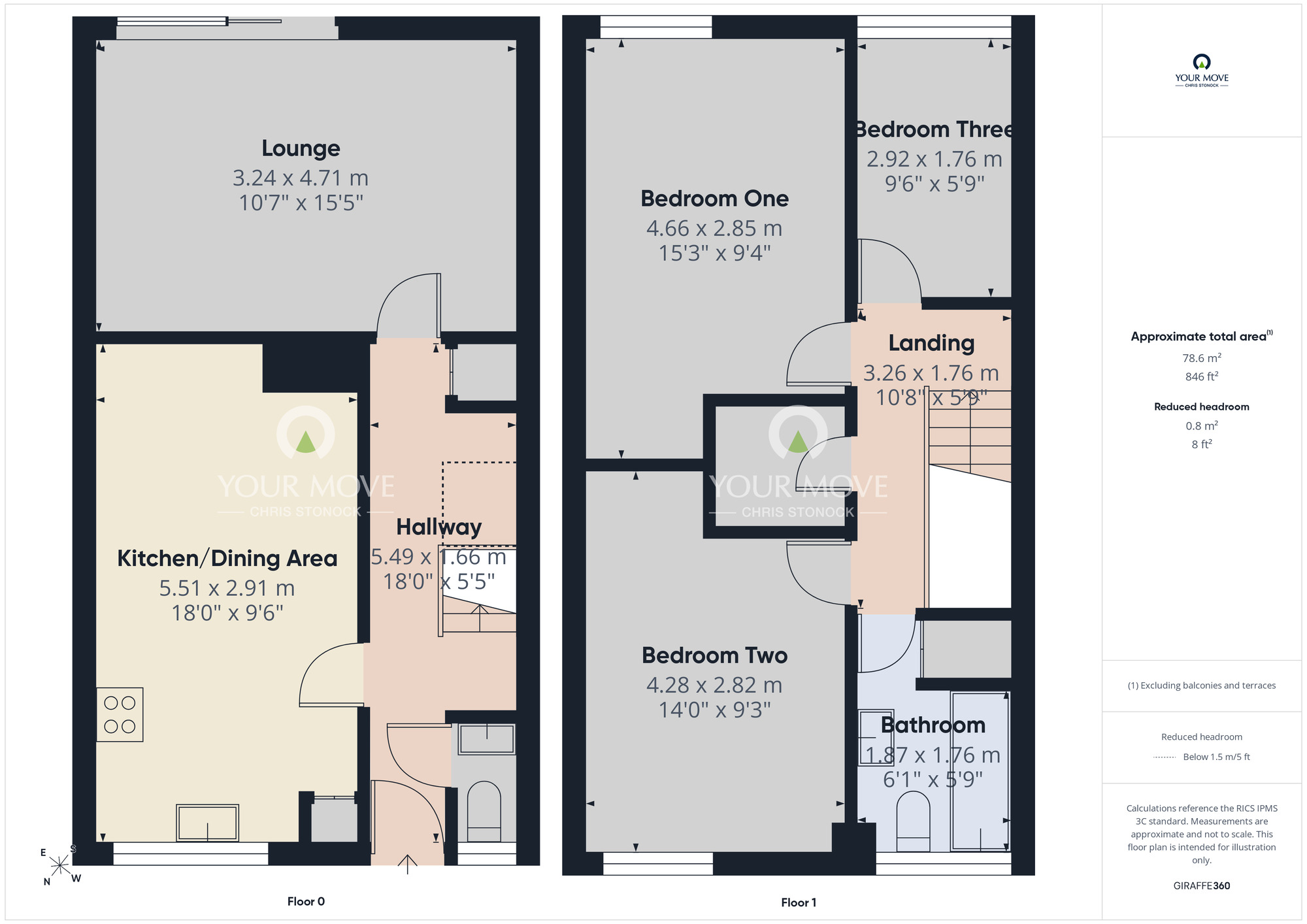 Floorplan of 3 bedroom Mid Terrace House to rent, Bellshill Close, Wallsend, Tyne and Wear, NE28