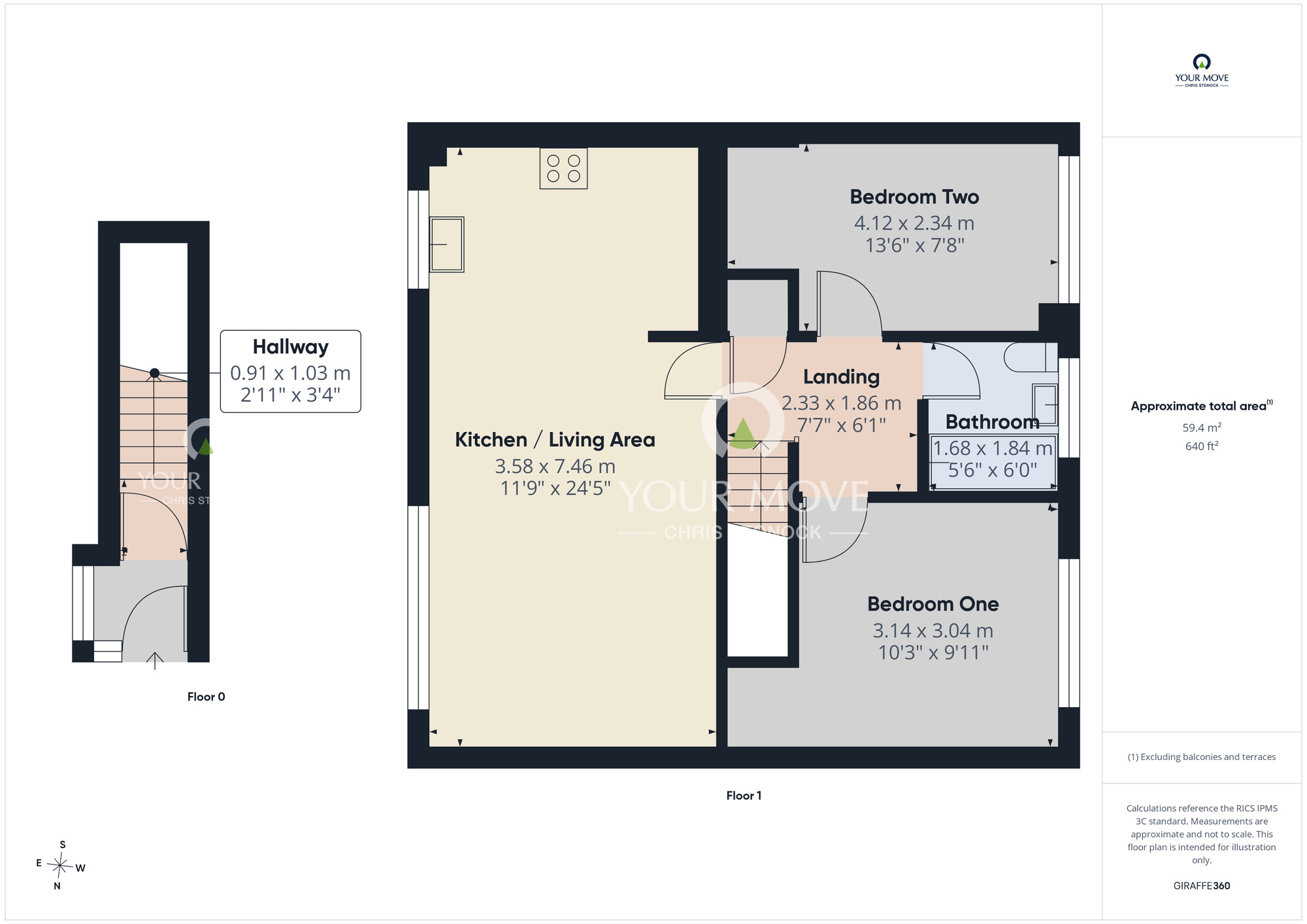 Floorplan of 2 bedroom Flat to rent, Augusta Court, Wallsend, Tyne and Wear, NE28