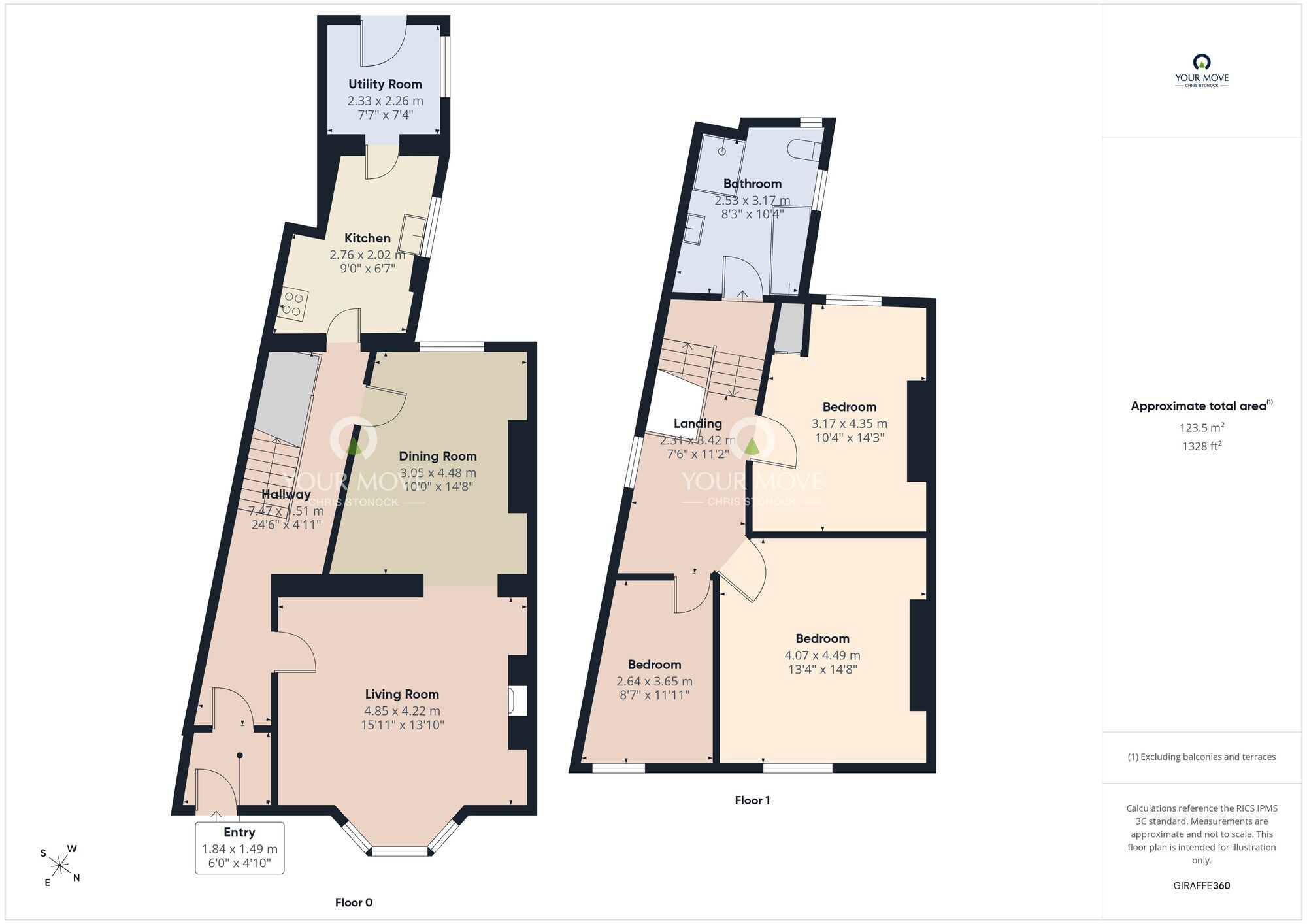 Floorplan of 3 bedroom End Terrace House for sale, Laburnum Avenue, Wallsend, Tyne and Wear, NE28