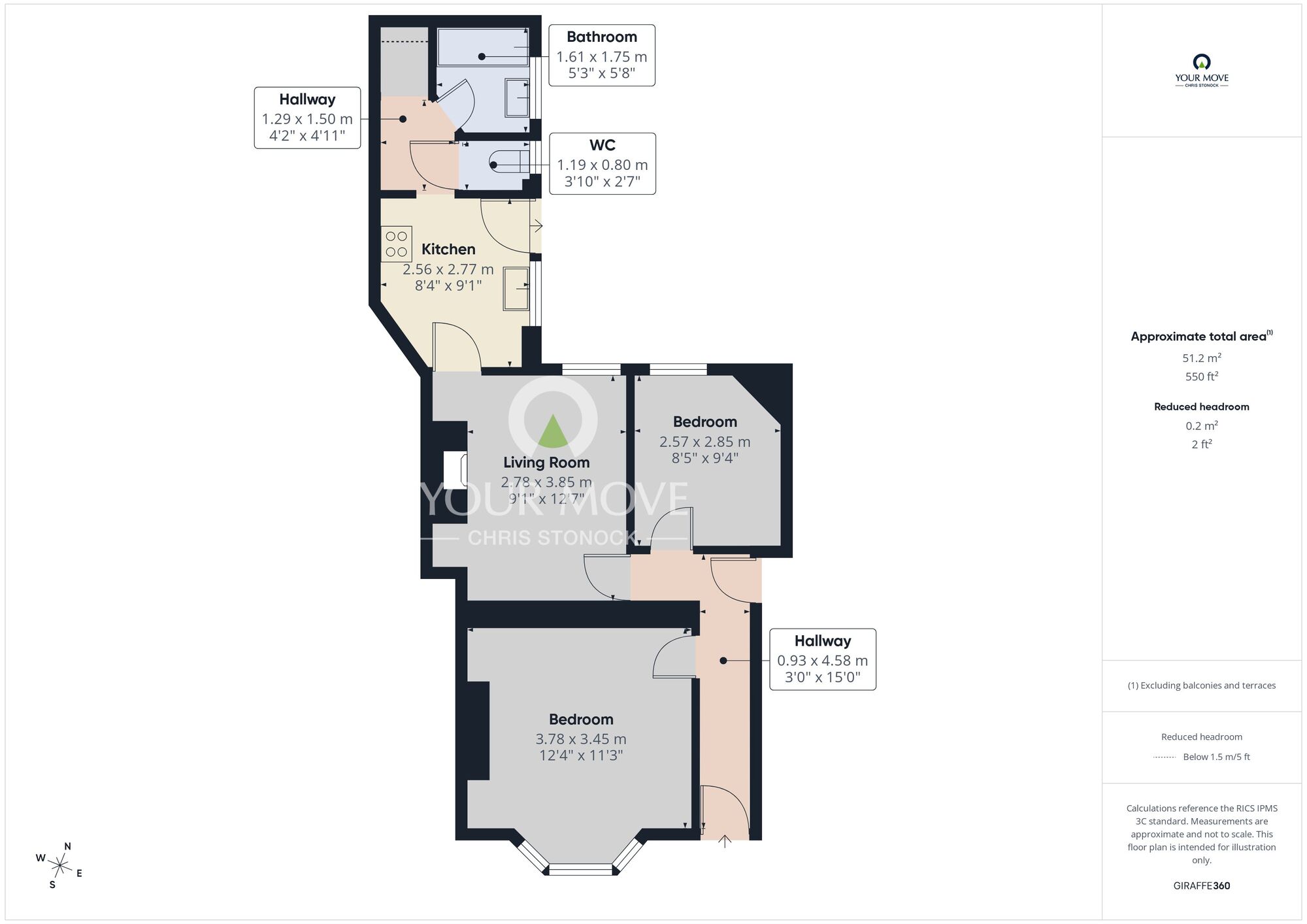 Floorplan of 2 bedroom Flat for sale, Holly Avenue, Wallsend, Tyne and Wear, NE28