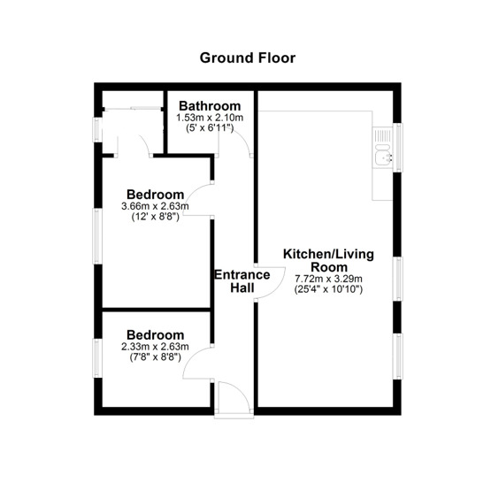 Floorplan of 2 bedroom Flat to rent, Dilston Grange, Wallsend, Tyne and Wear, NE28
