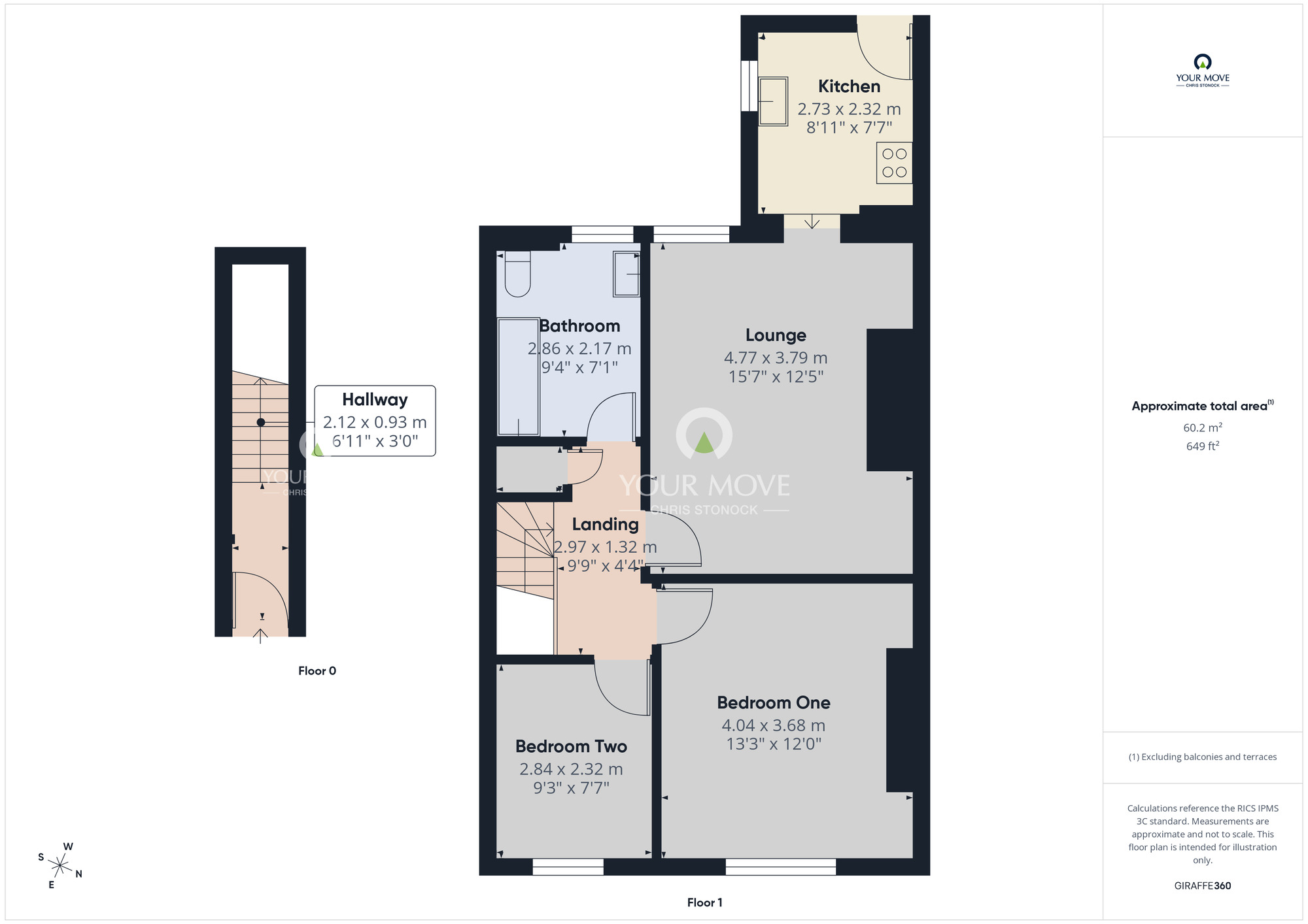 Floorplan of 2 bedroom Flat to rent, Willow Grove, Wallsend, Tyne and Wear, NE28