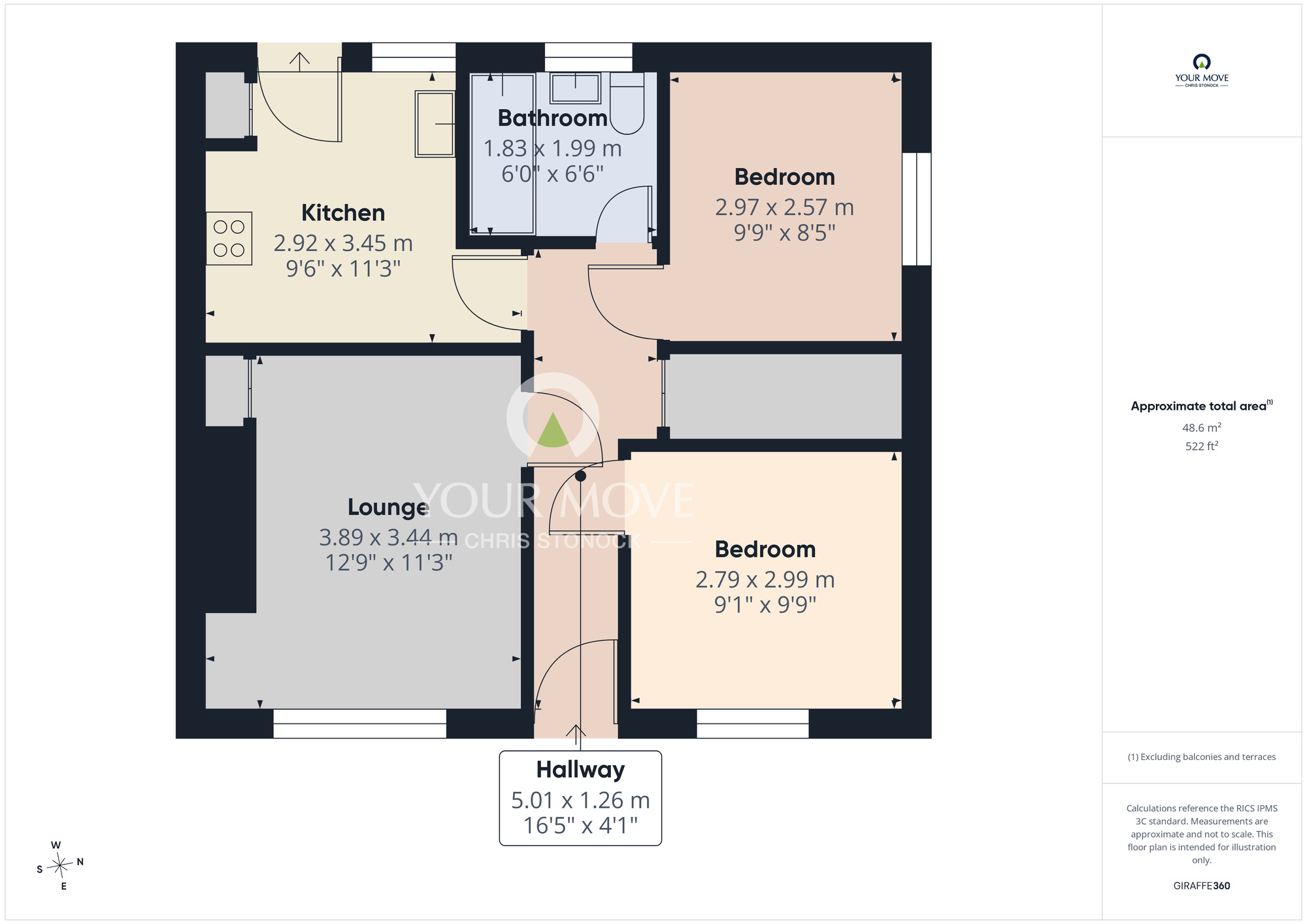 Floorplan of 2 bedroom Flat for sale, Kentmere Avenue, Newcastle upon Tyne, Tyne and Wear, NE6