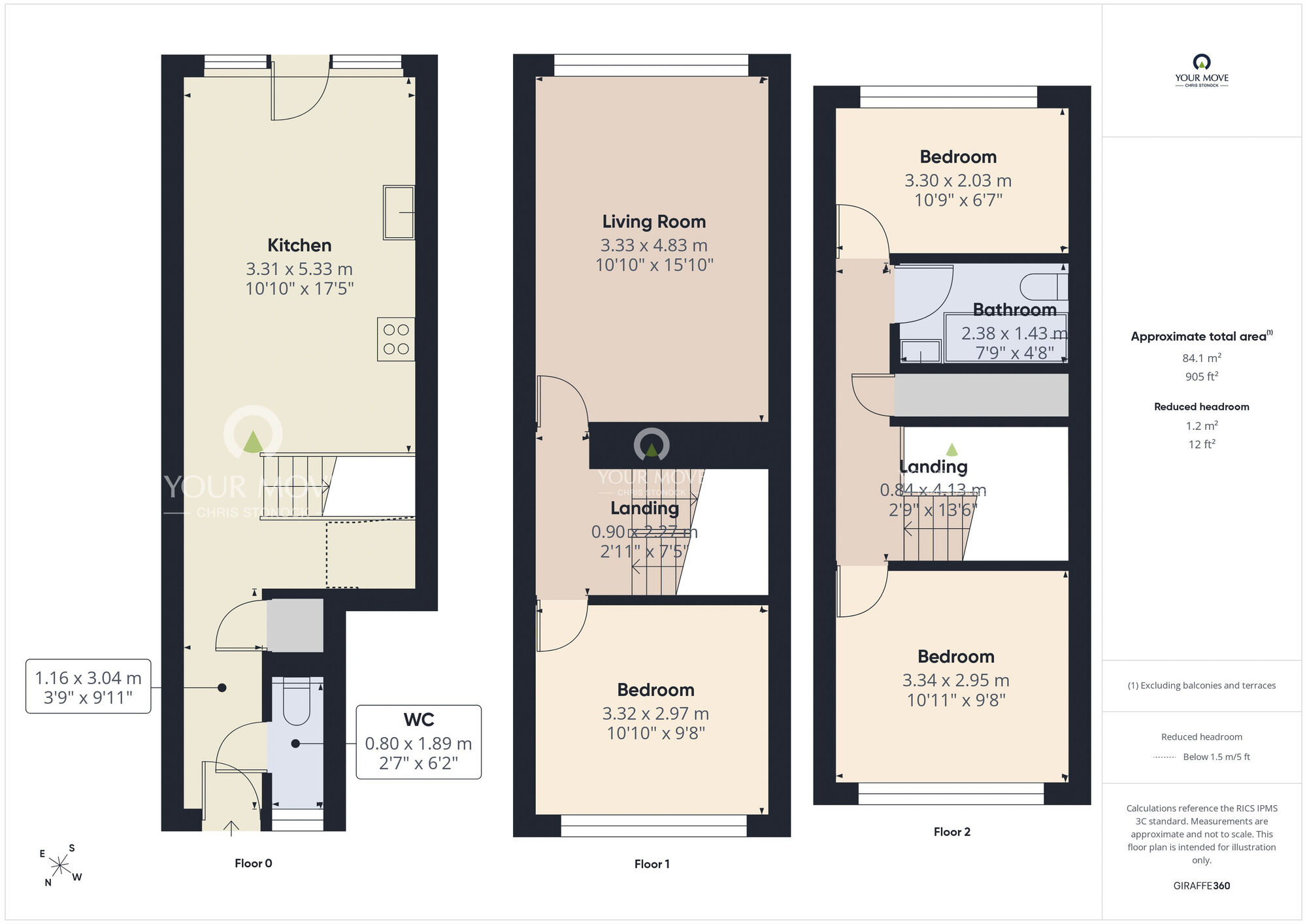Floorplan of 3 bedroom Mid Terrace House for sale, Tynemouth Close, Newcastle upon Tyne, Tyne and Wear, NE6