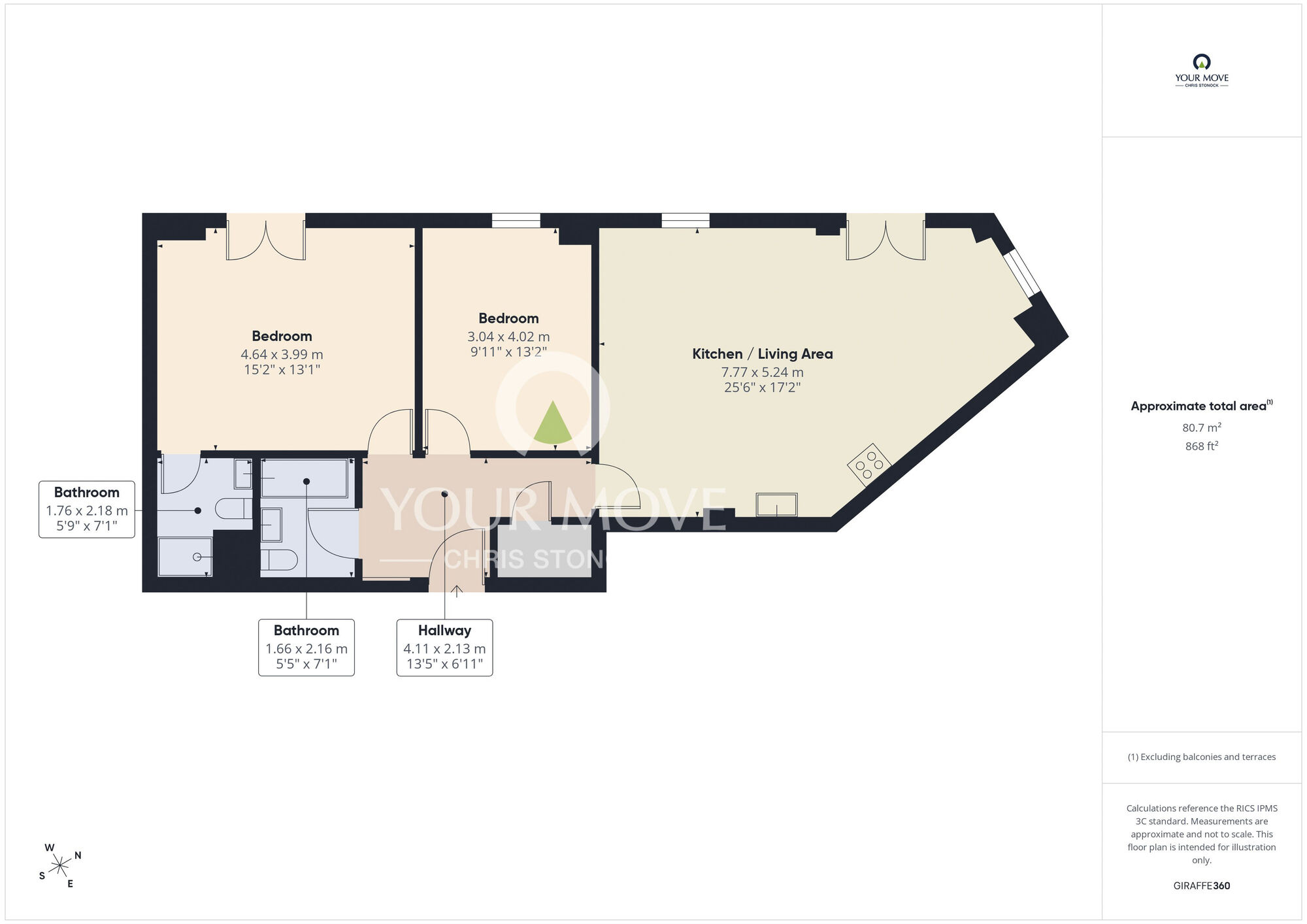 Floorplan of 2 bedroom Flat for sale, Melbourne Street, Newcastle upon Tyne, Tyne and Wear, NE1