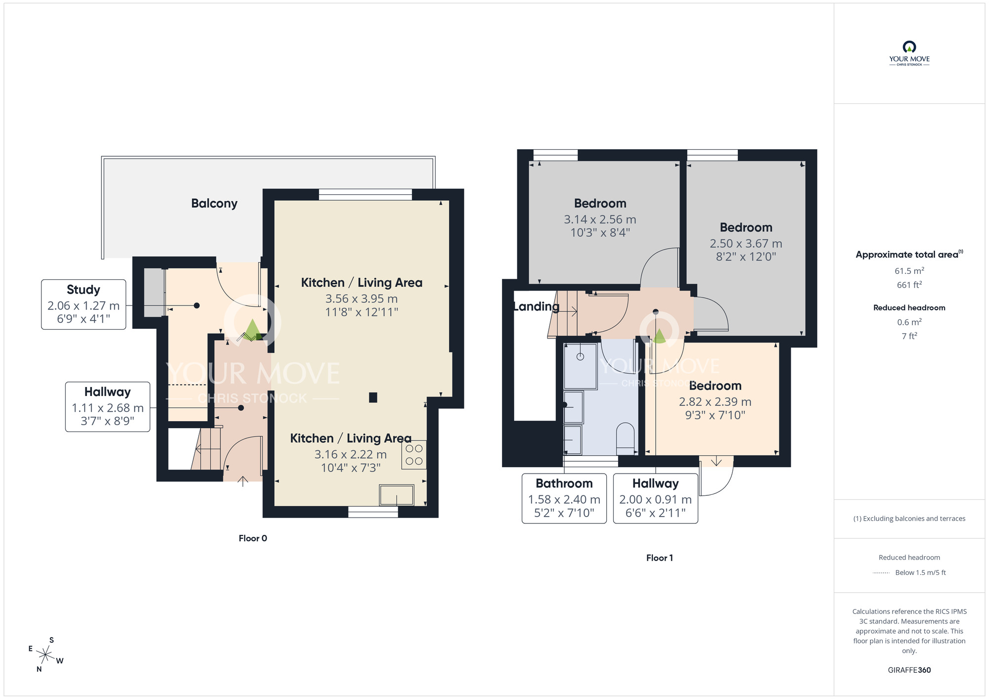 Floorplan of 3 bedroom Flat to rent, City Road, Newcastle upon Tyne, Tyne and Wear, NE1