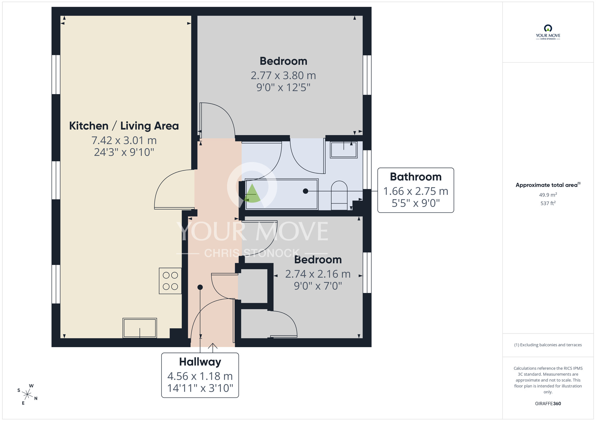 Floorplan of 2 bedroom Flat for sale, Alexandrea Way, Wallsend, Tyne and Wear, NE28
